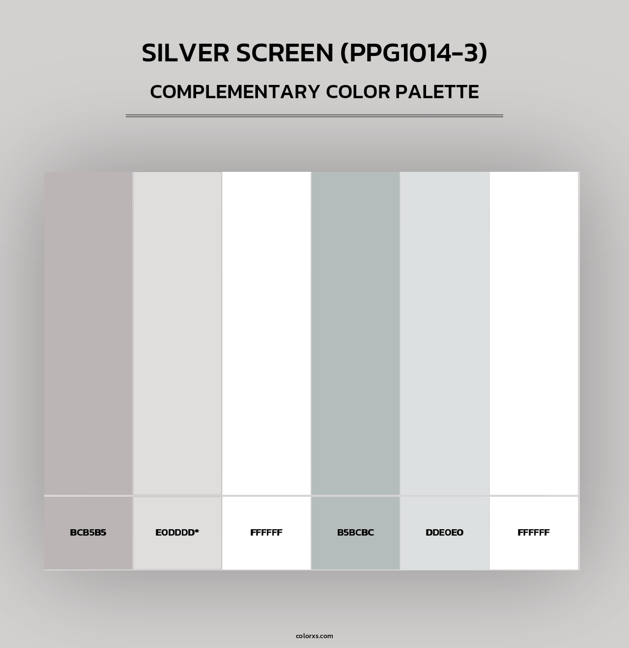 Silver Screen (PPG1014-3) - Complementary Color Palette