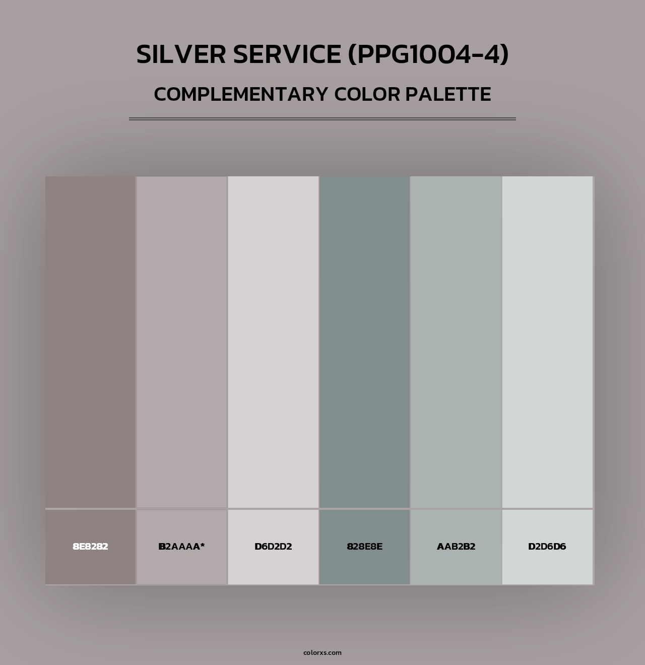 Silver Service (PPG1004-4) - Complementary Color Palette