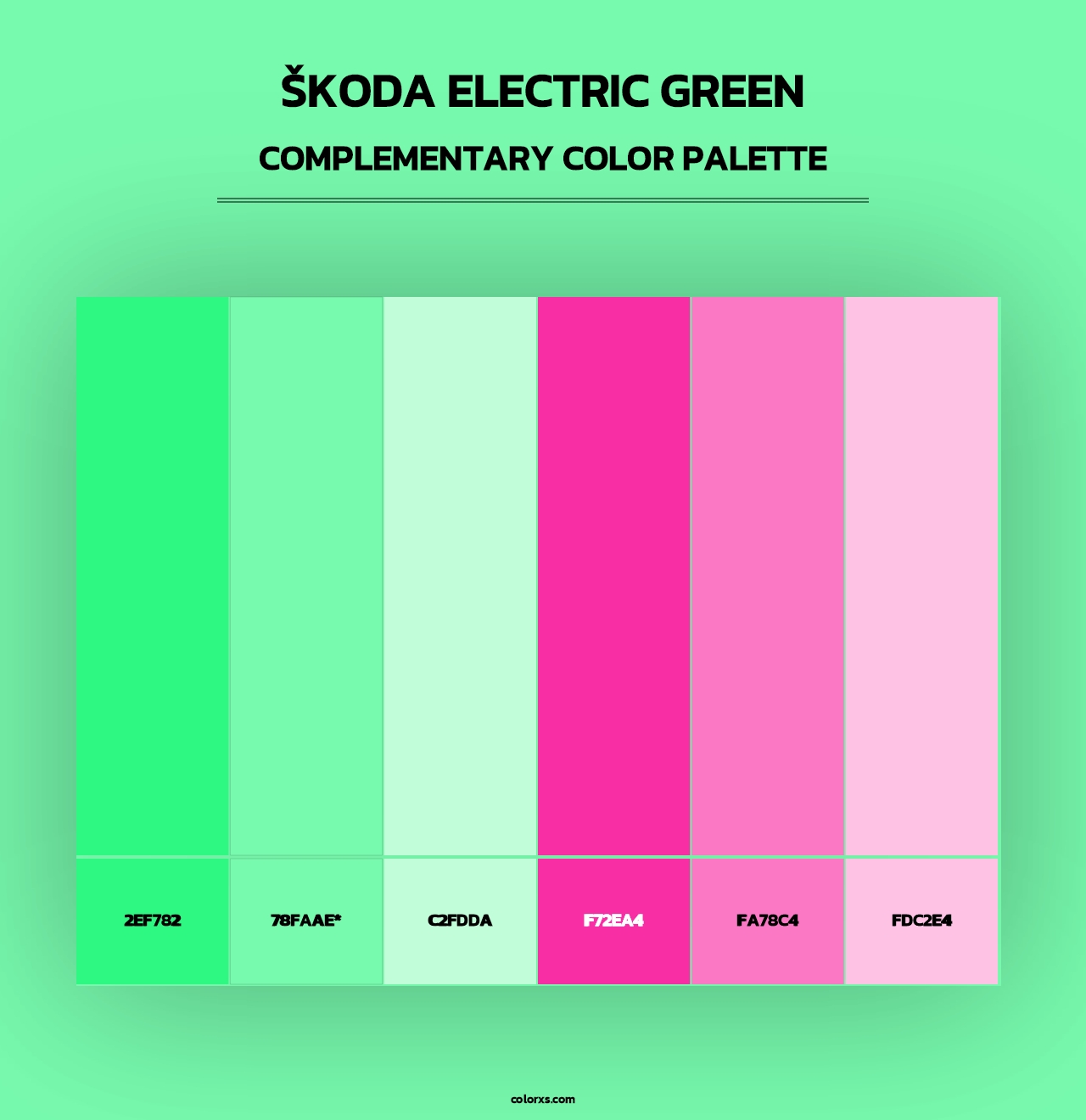 Škoda Electric Green - Complementary Color Palette