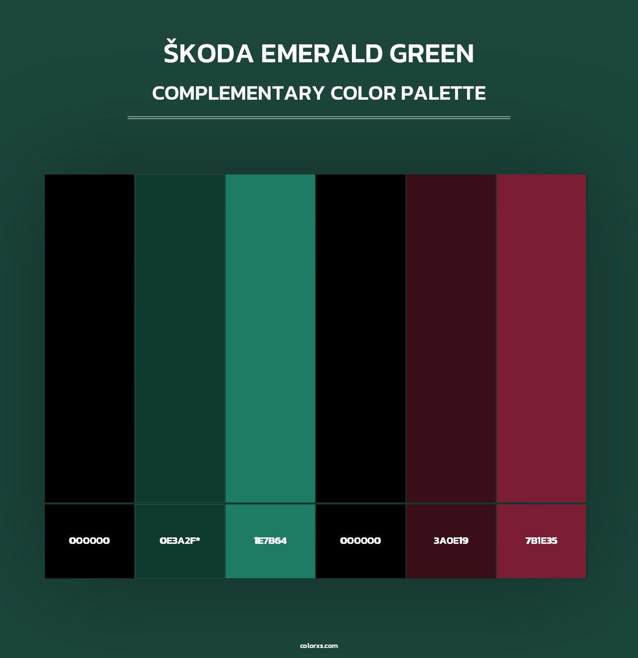 Škoda Emerald Green - Complementary Color Palette