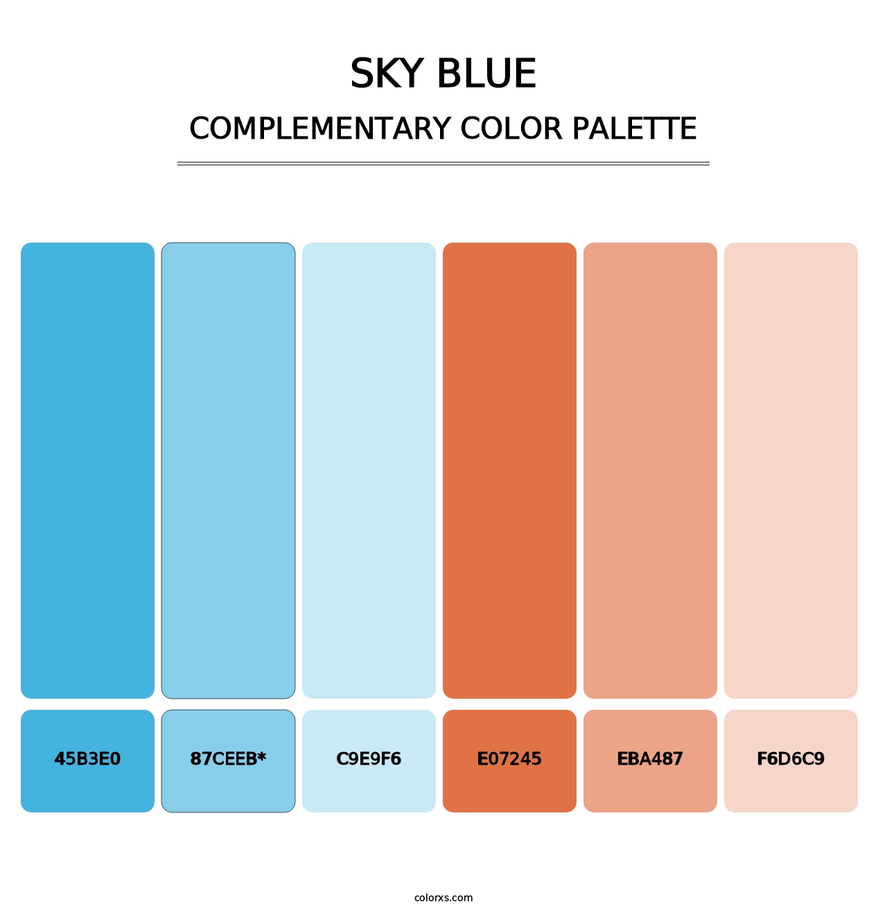 Sky blue - Complementary Color Palette