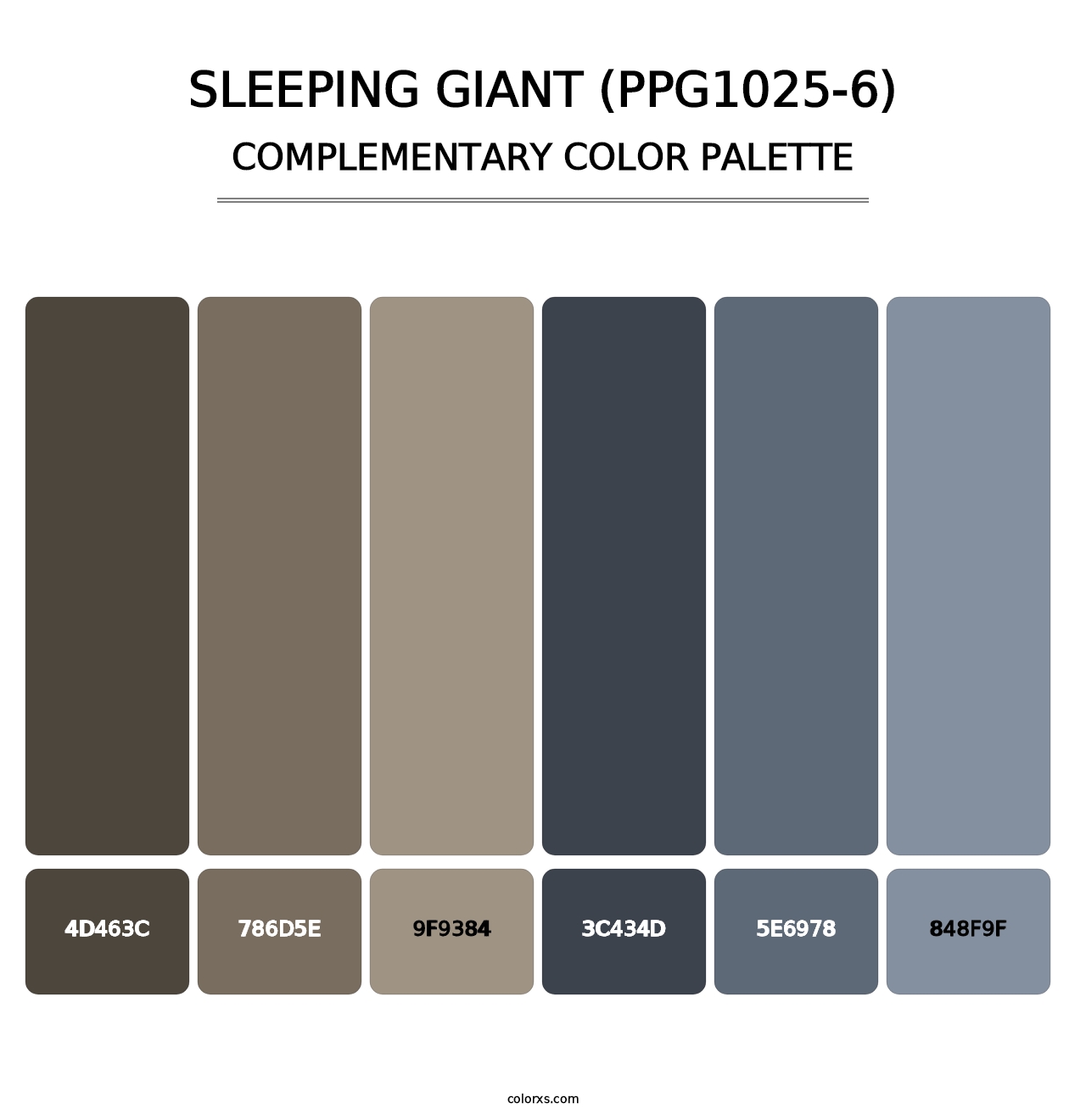 Sleeping Giant (PPG1025-6) - Complementary Color Palette
