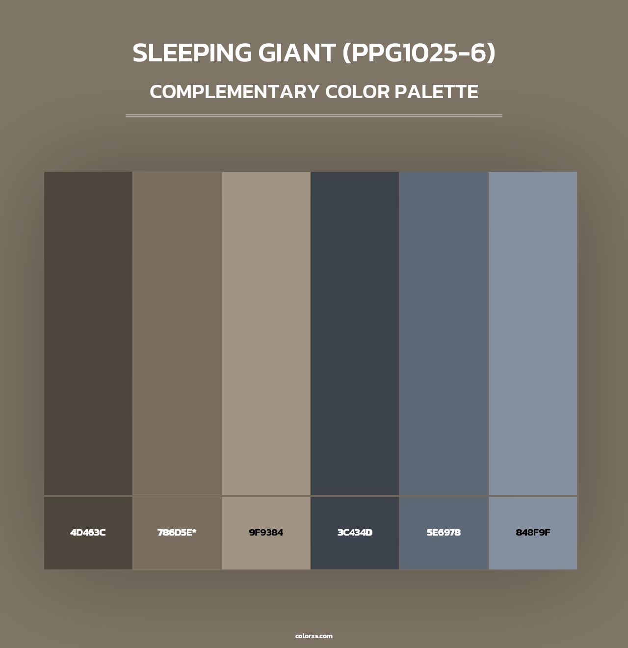 Sleeping Giant (PPG1025-6) - Complementary Color Palette