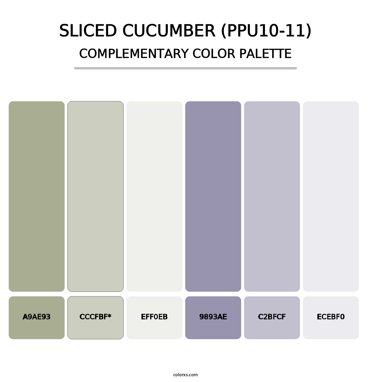 Sliced Cucumber (PPU10-11) - Complementary Color Palette