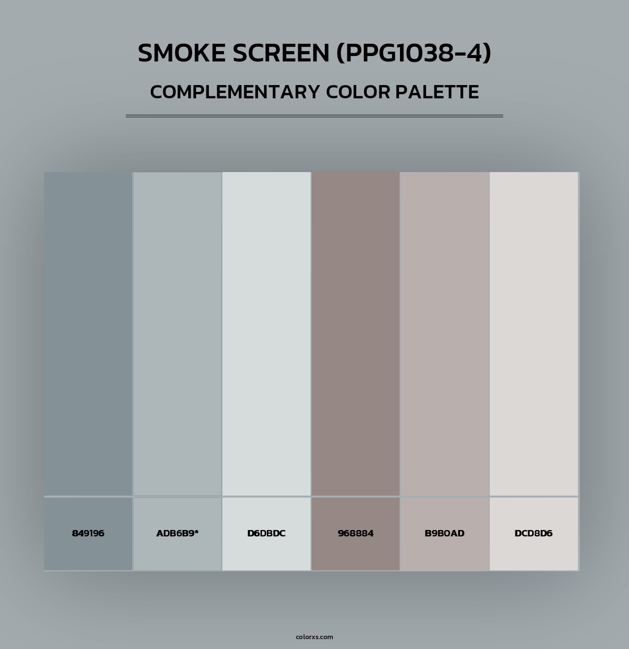 Smoke Screen (PPG1038-4) - Complementary Color Palette