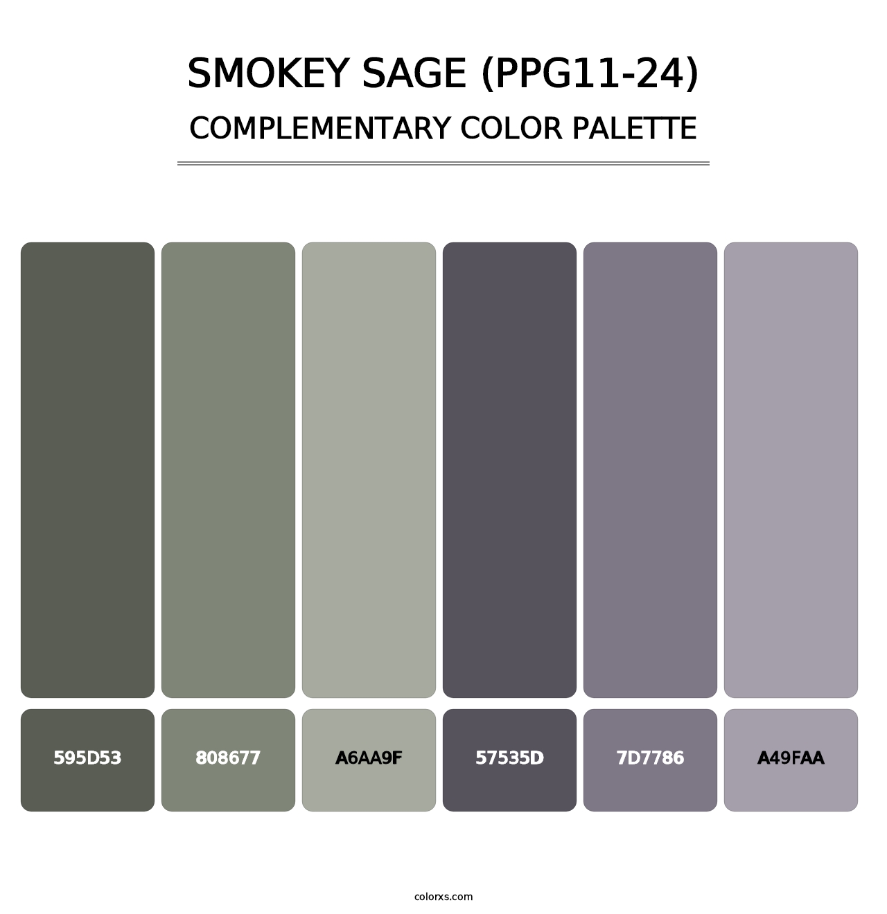 Smokey Sage (PPG11-24) - Complementary Color Palette