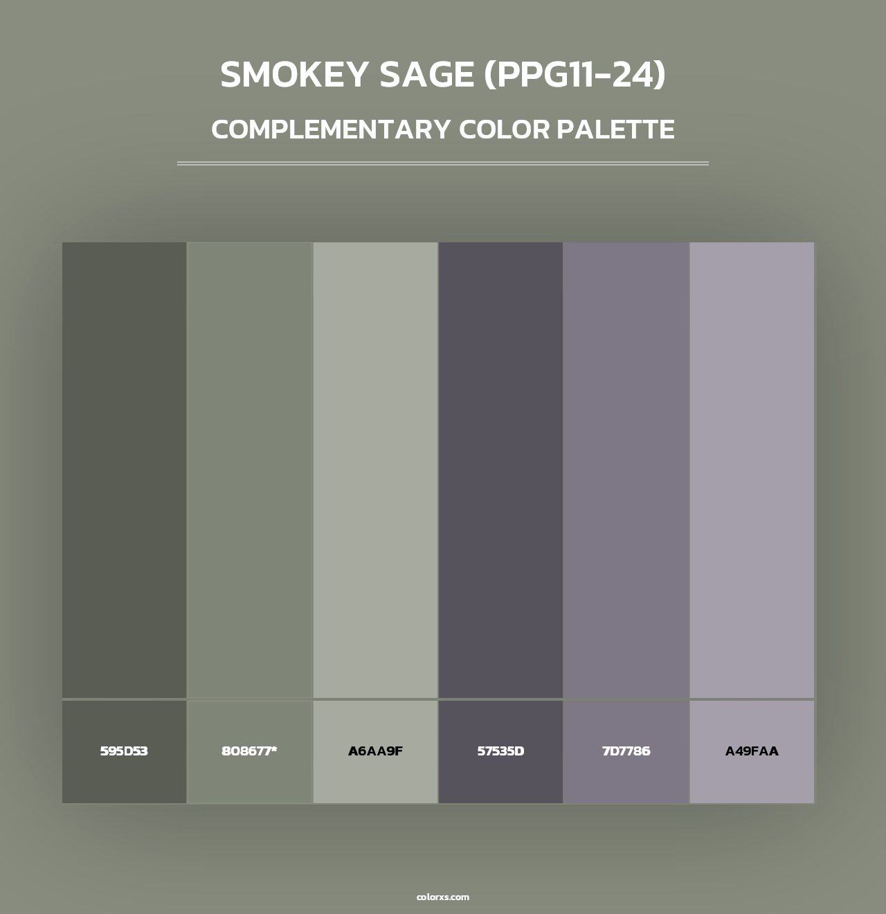 Smokey Sage (PPG11-24) - Complementary Color Palette