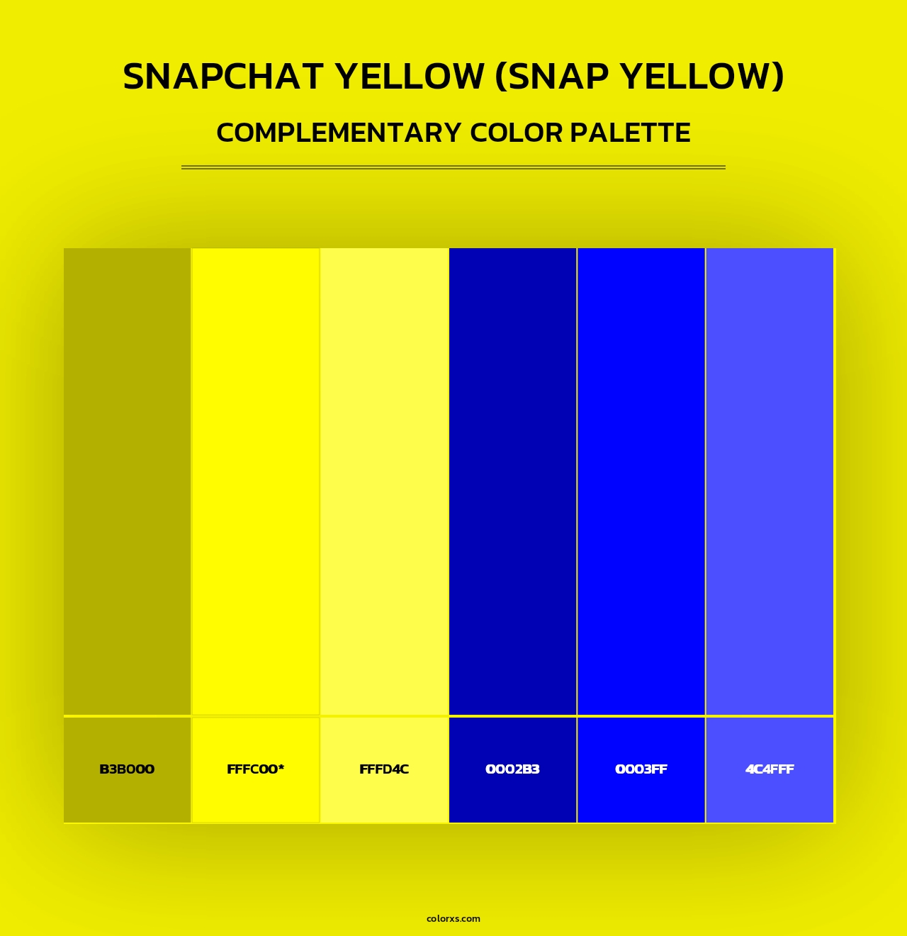 Snapchat Yellow (Snap Yellow) - Complementary Color Palette