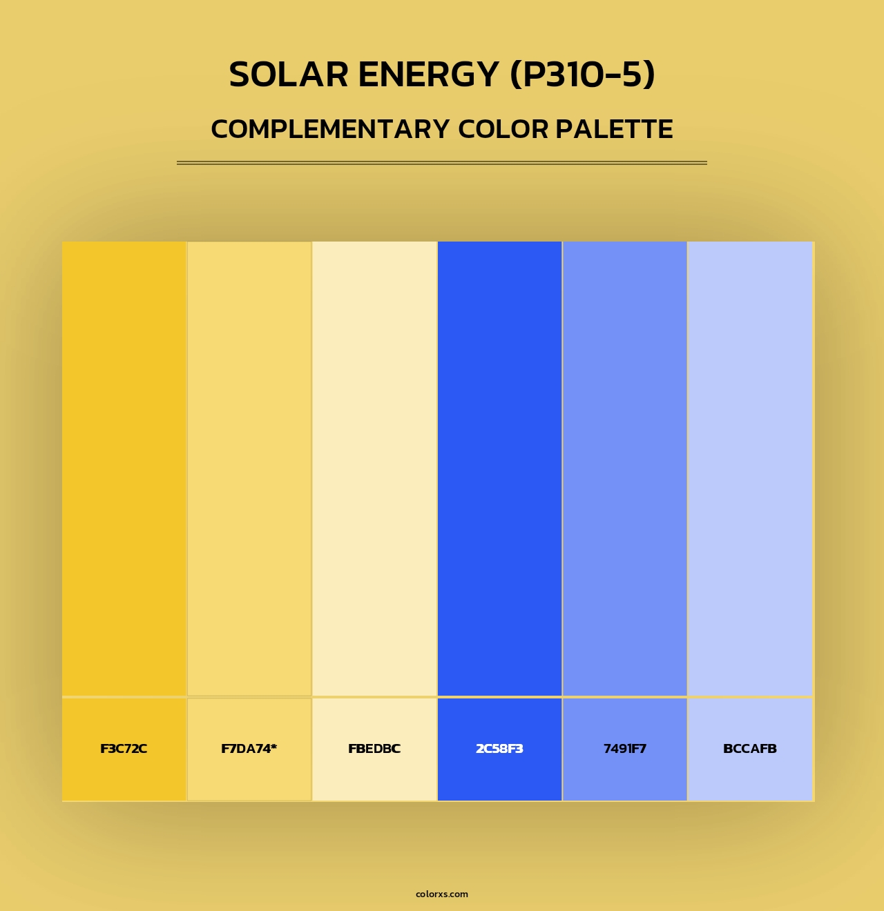 Solar Energy (P310-5) - Complementary Color Palette