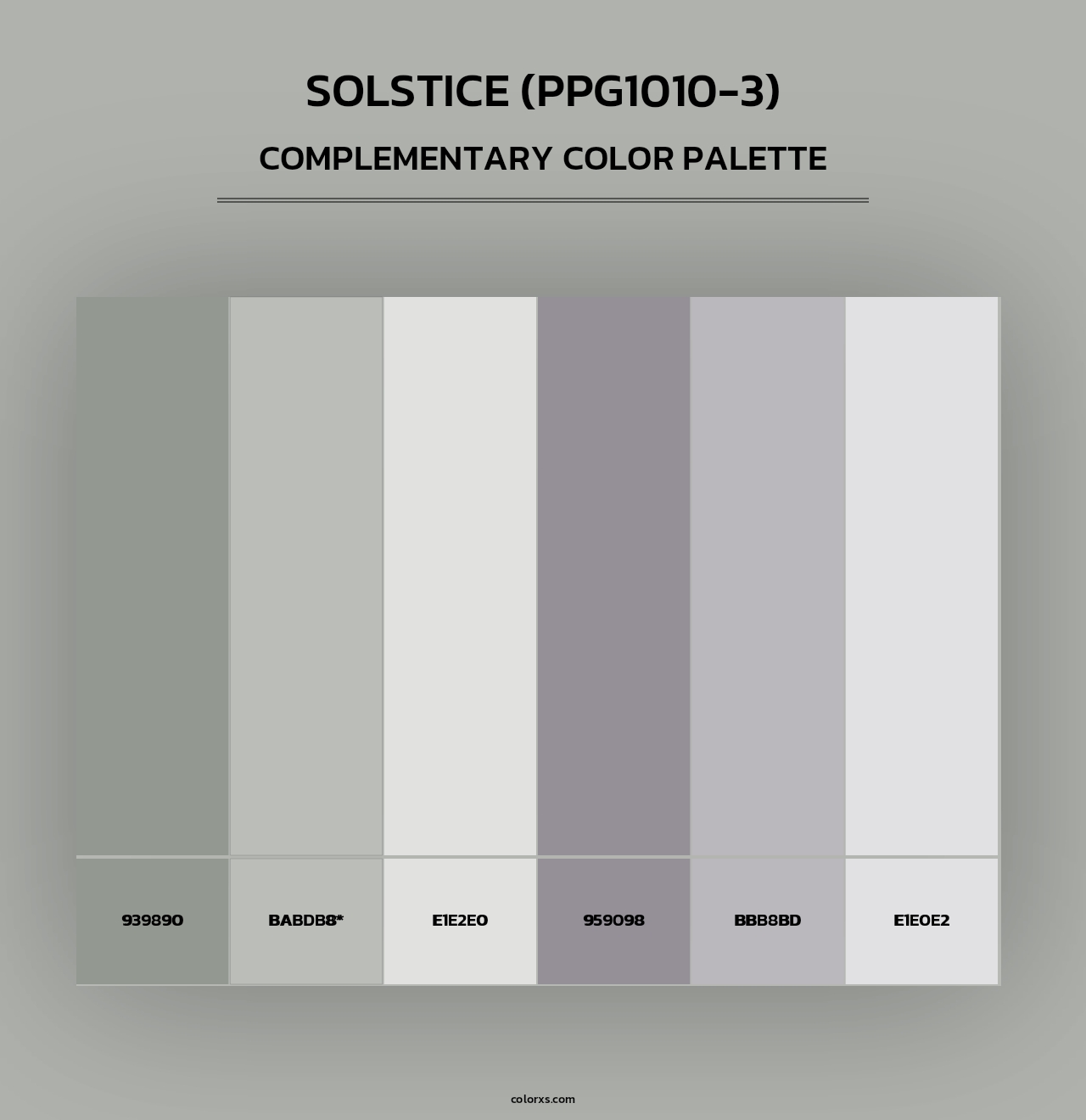 Solstice (PPG1010-3) - Complementary Color Palette