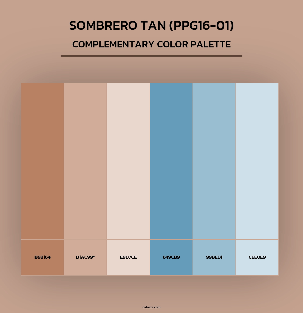 Sombrero Tan (PPG16-01) - Complementary Color Palette