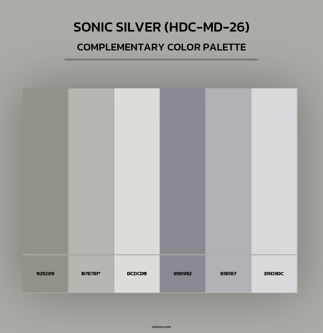 Sonic Silver (HDC-MD-26) - Complementary Color Palette