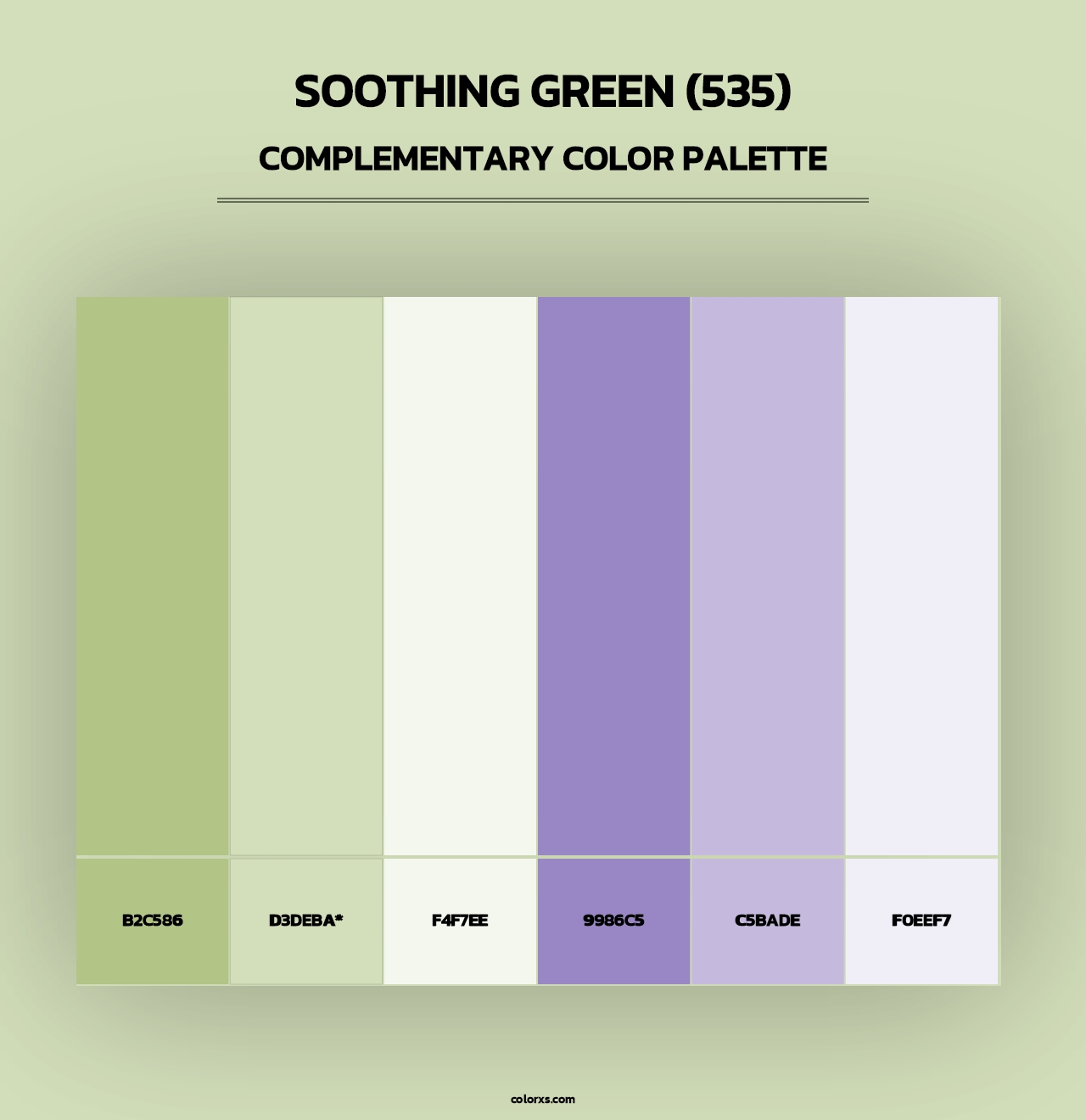 Soothing Green (535) - Complementary Color Palette