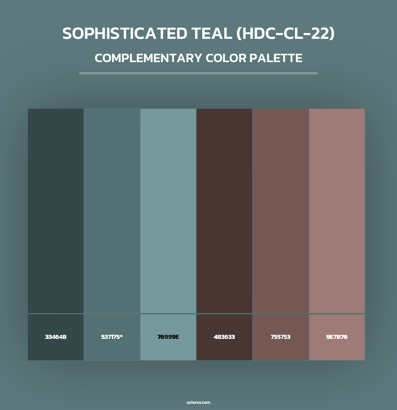 Sophisticated Teal (HDC-CL-22) - Complementary Color Palette