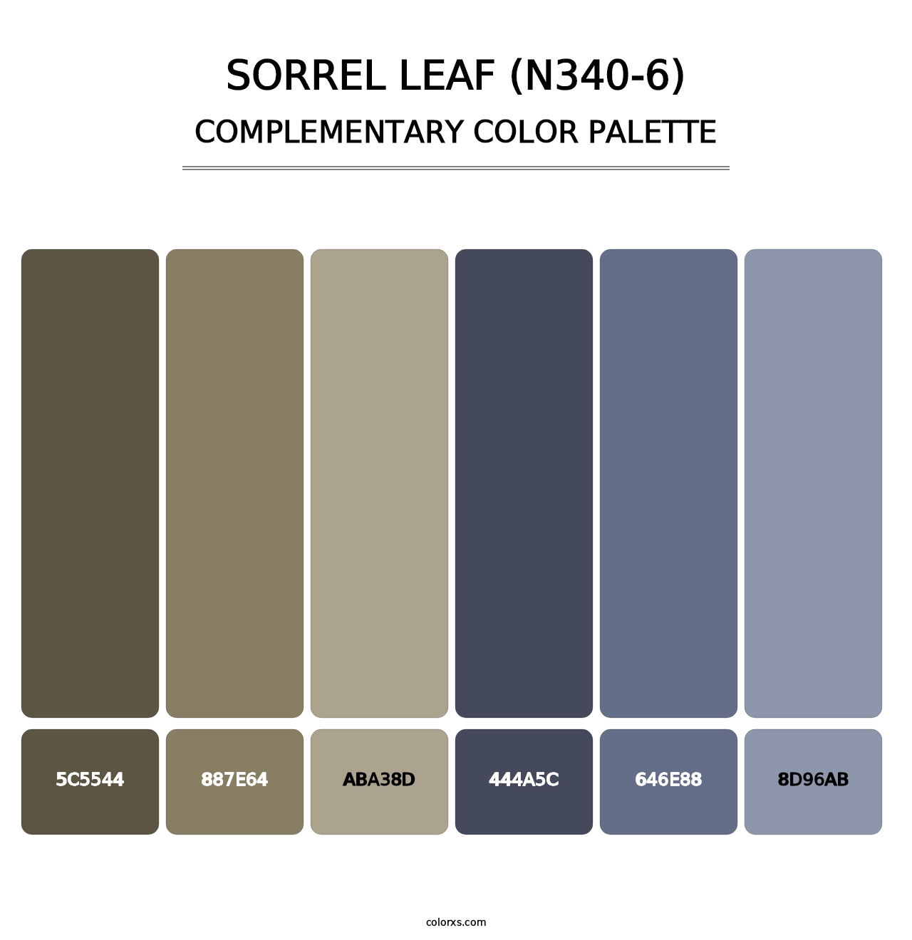 Sorrel Leaf (N340-6) - Complementary Color Palette