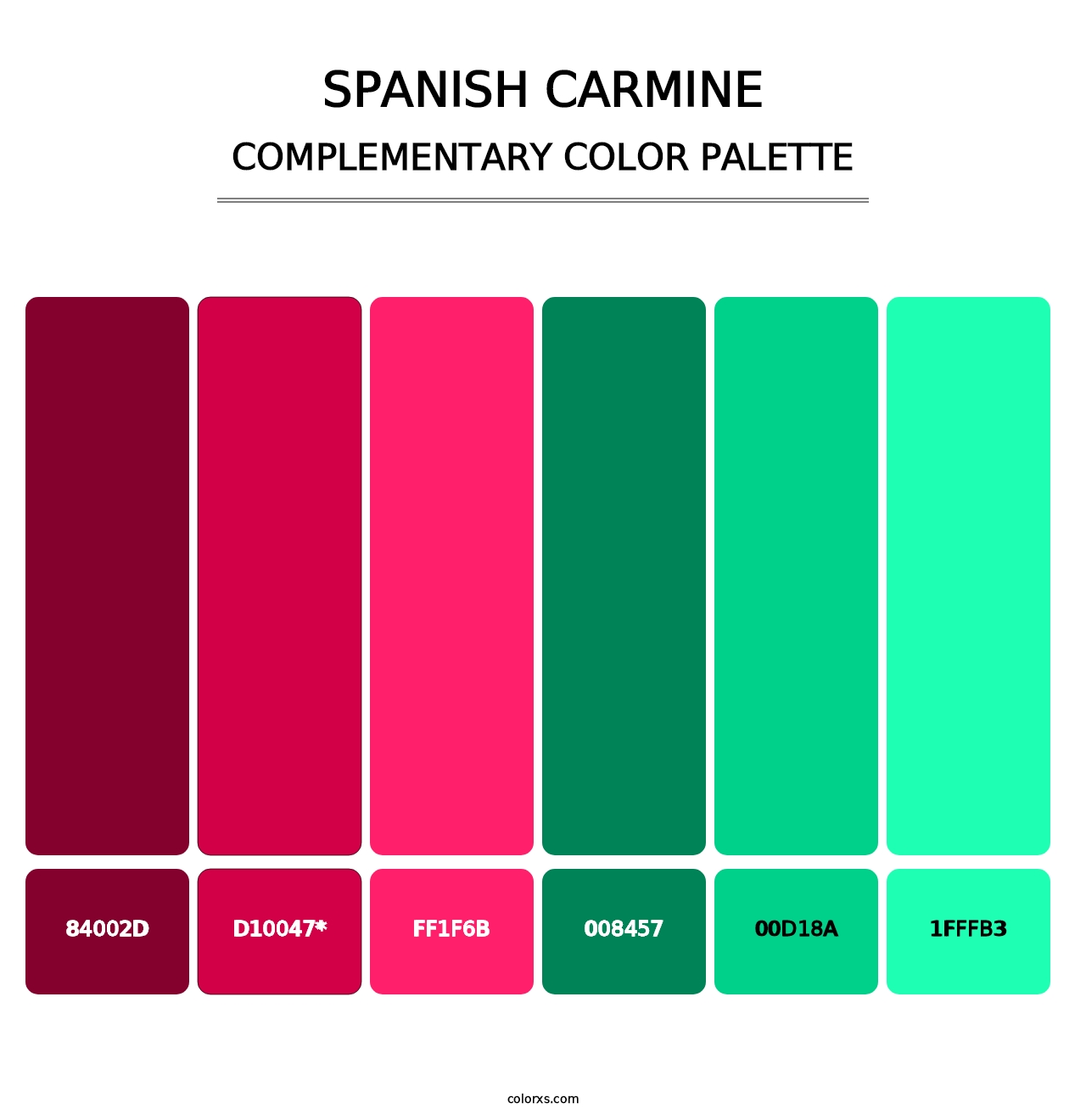 Spanish Carmine - Complementary Color Palette