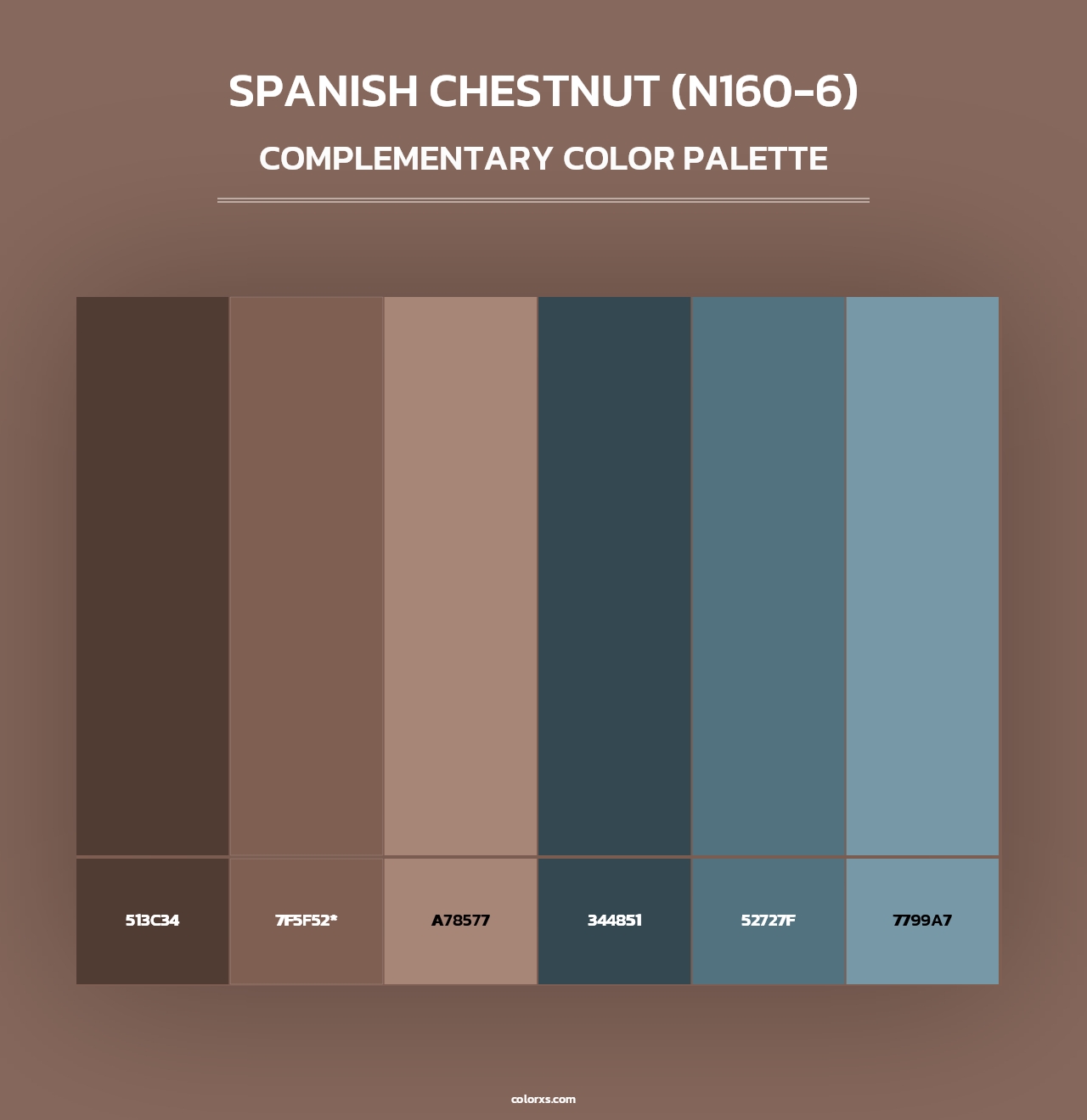Spanish Chestnut (N160-6) - Complementary Color Palette