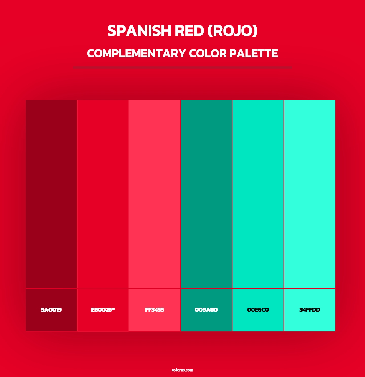 Spanish Red (Rojo) - Complementary Color Palette