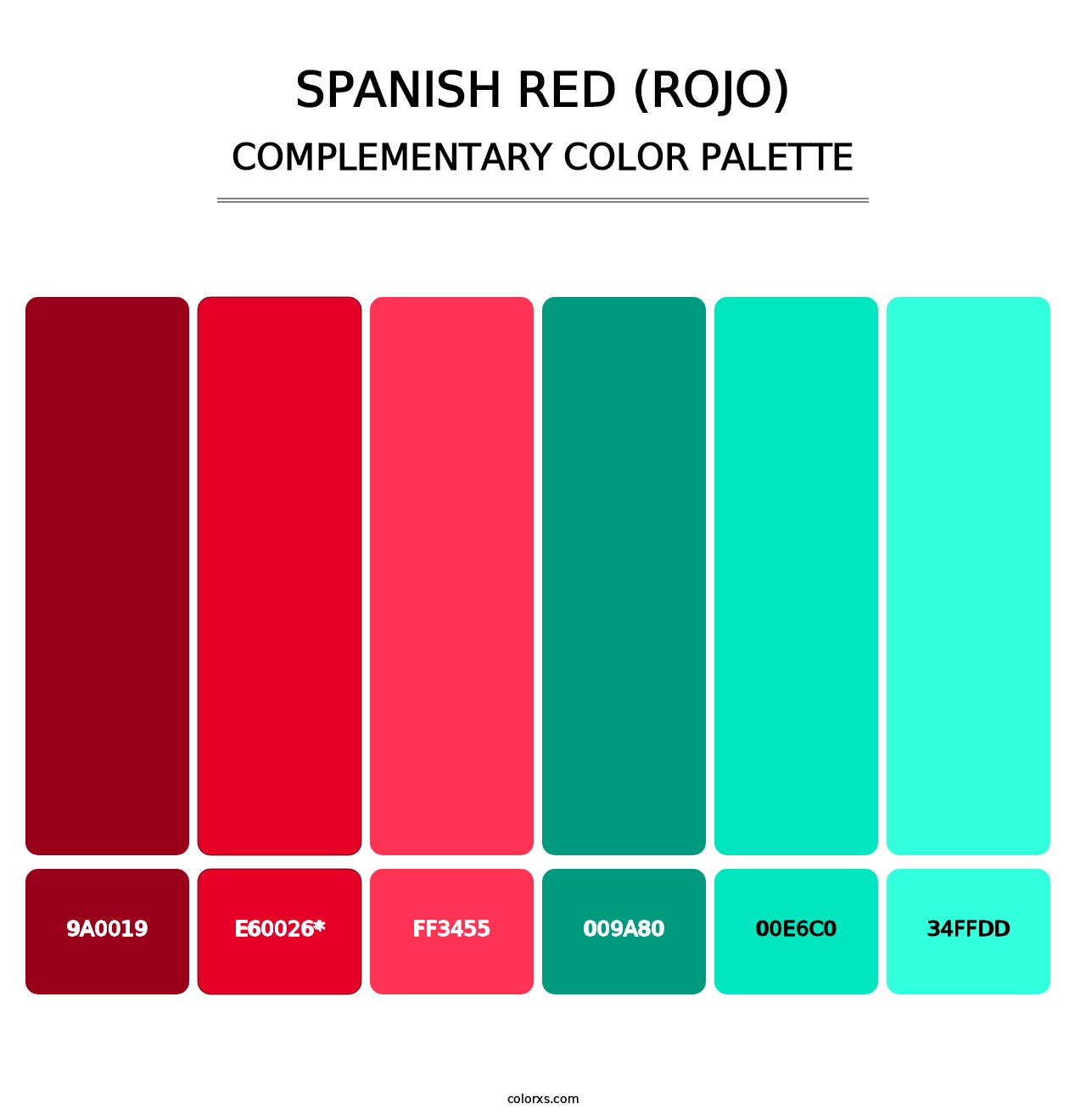 Spanish Red (Rojo) - Complementary Color Palette