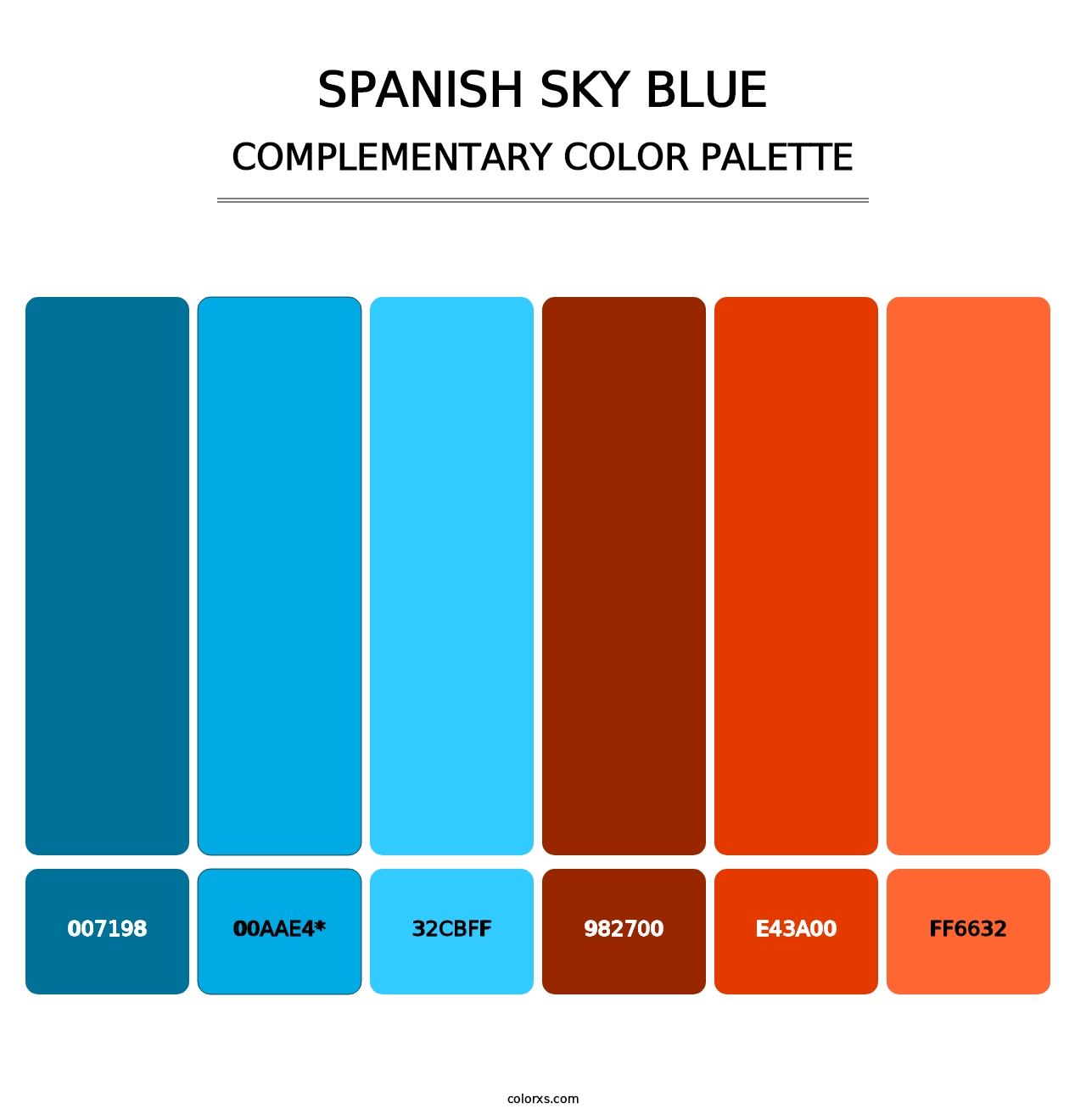 Spanish Sky Blue - Complementary Color Palette