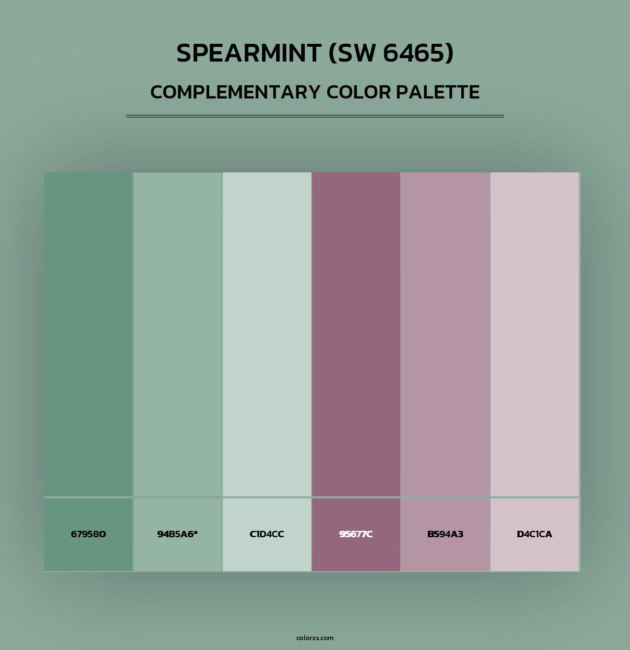 Spearmint (SW 6465) - Complementary Color Palette