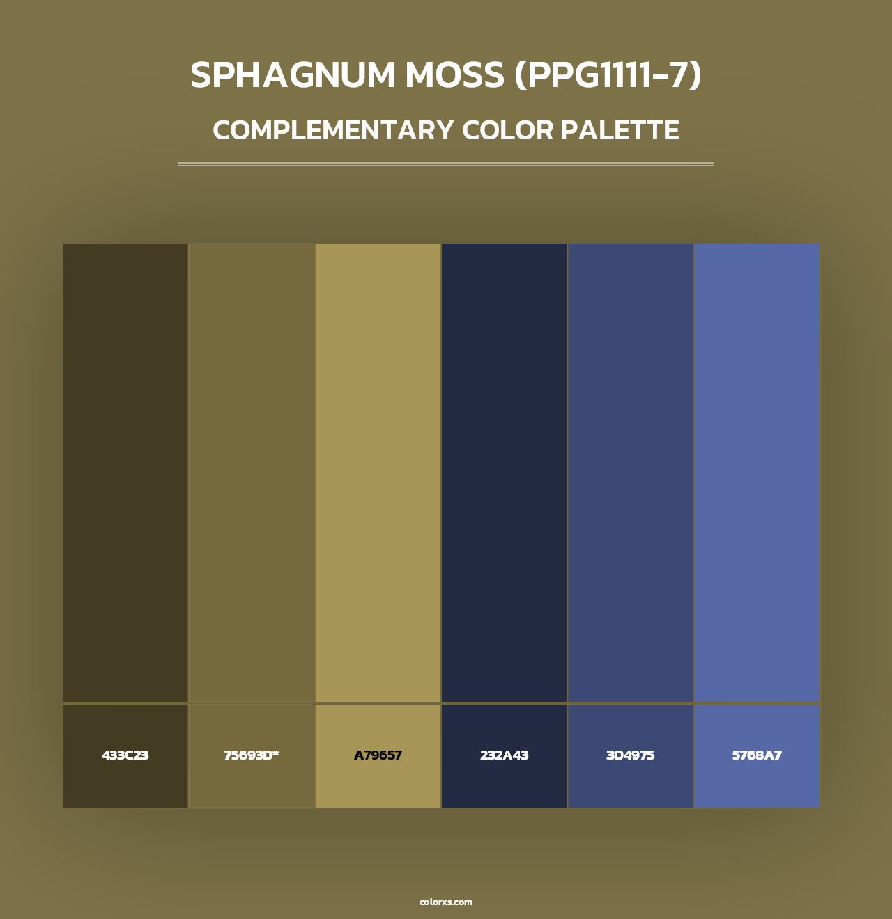 Sphagnum Moss (PPG1111-7) - Complementary Color Palette