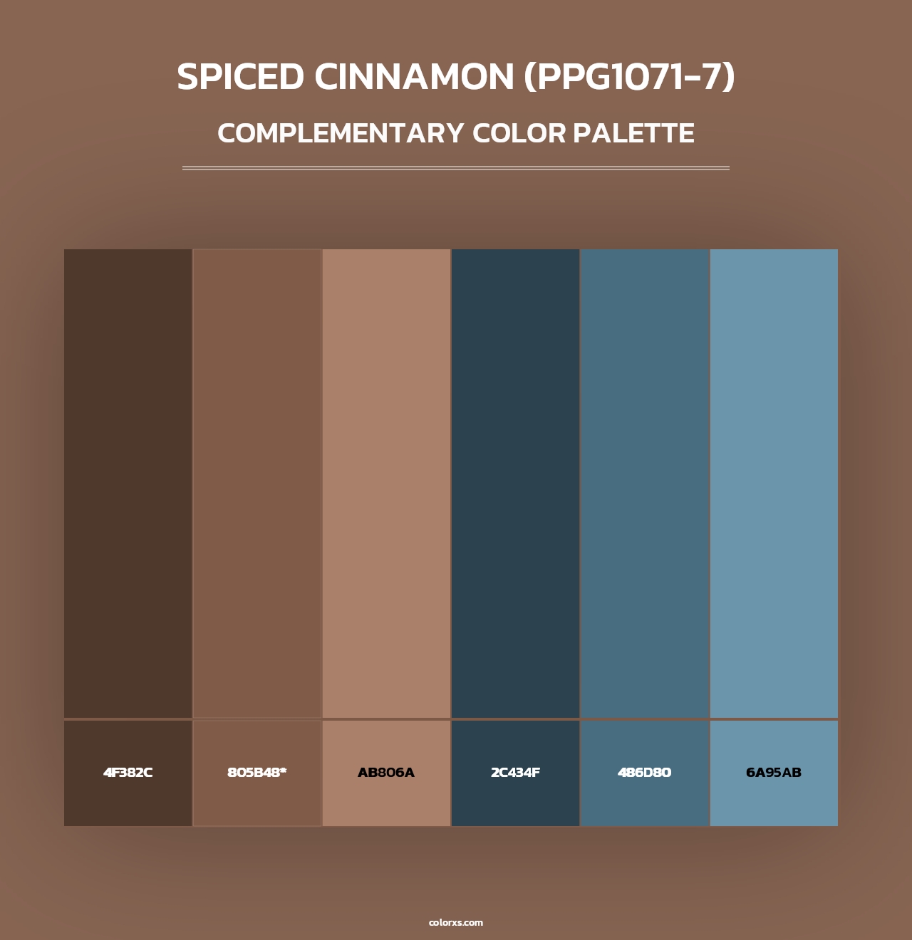 Spiced Cinnamon (PPG1071-7) - Complementary Color Palette