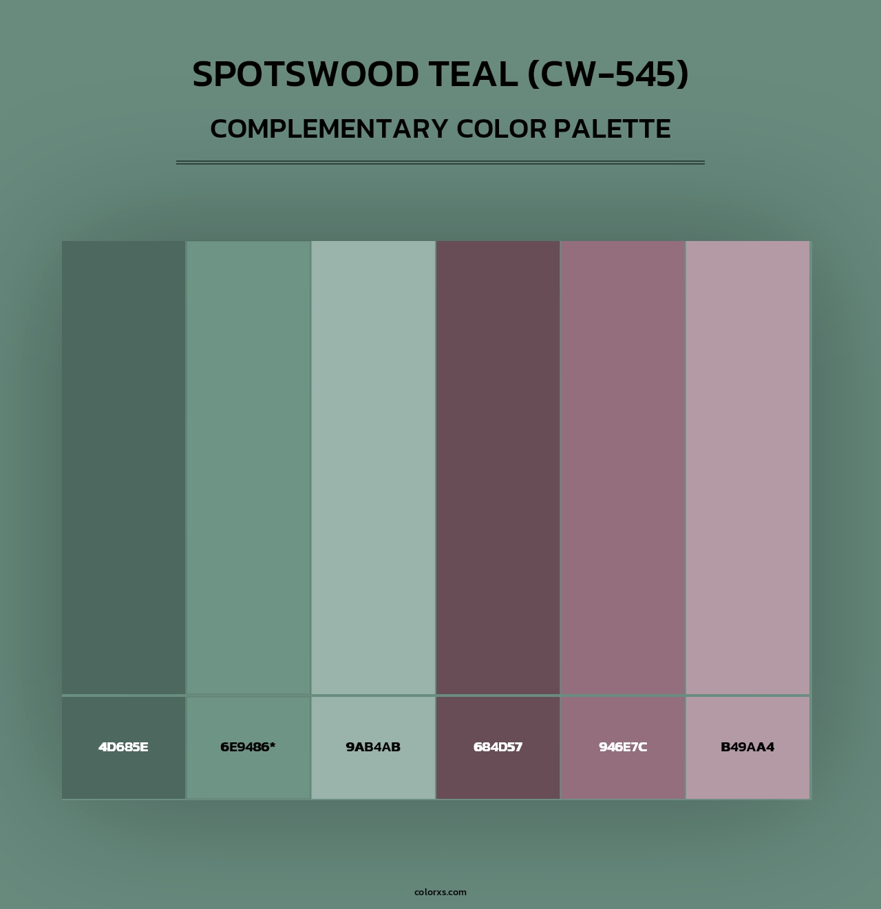 Spotswood Teal (CW-545) - Complementary Color Palette