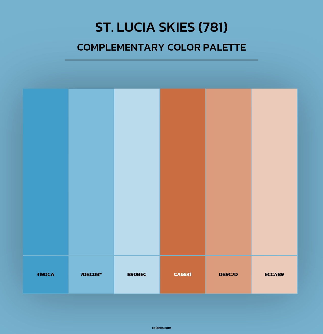 St. Lucia Skies (781) - Complementary Color Palette