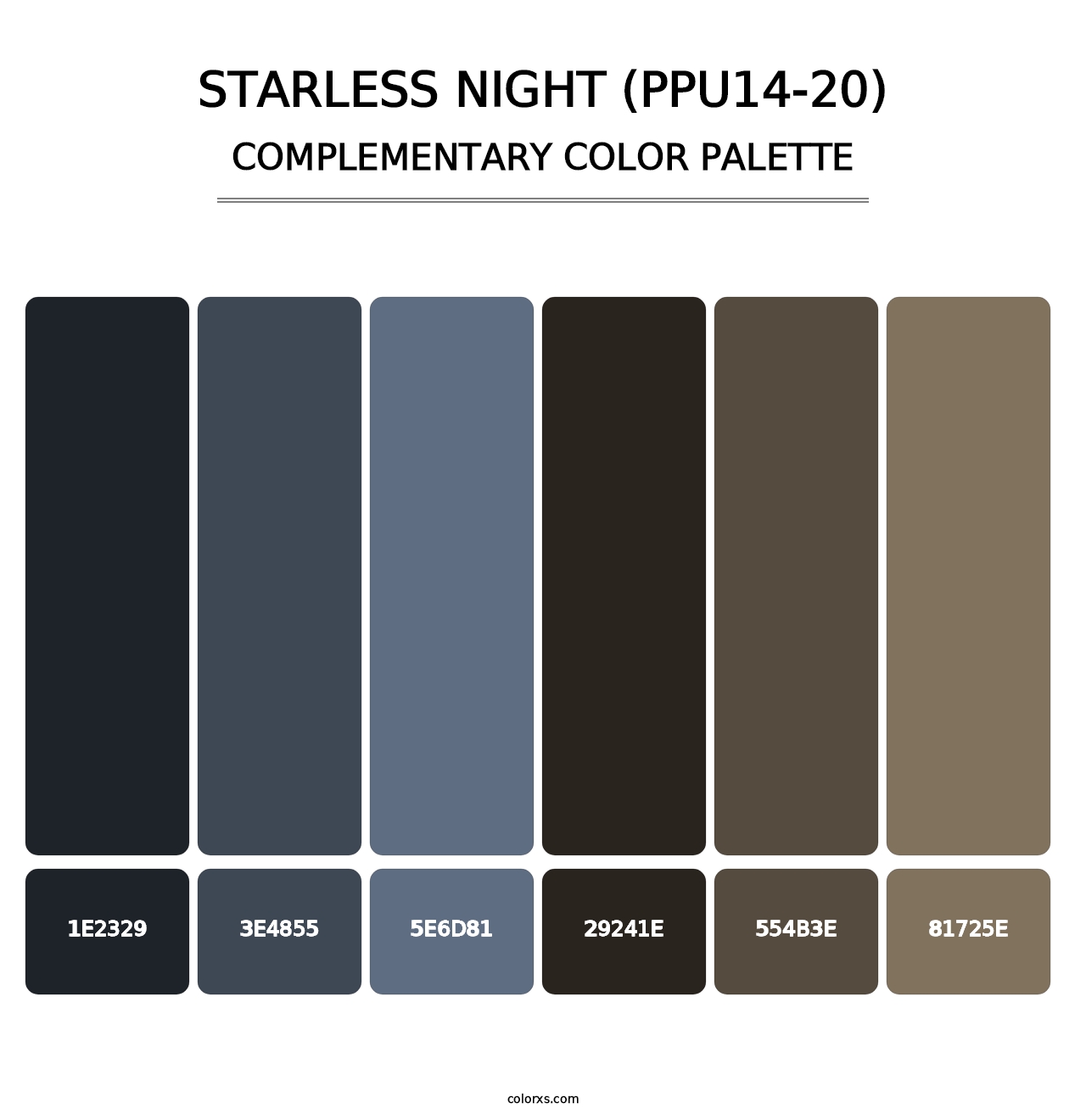 Starless Night (PPU14-20) - Complementary Color Palette
