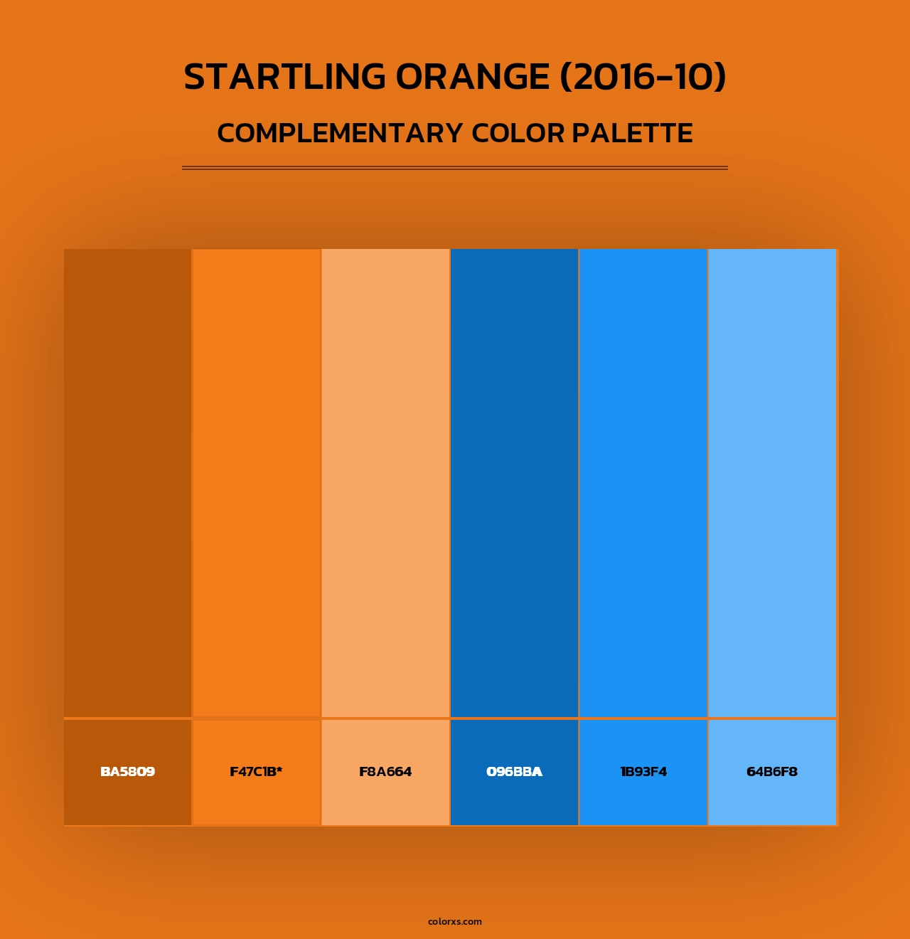 Startling Orange (2016-10) - Complementary Color Palette
