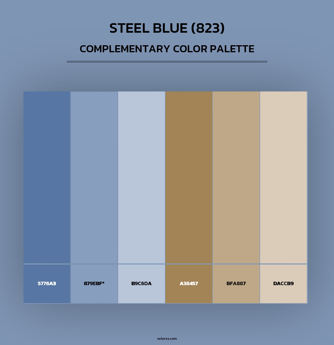 Steel Blue (823) - Complementary Color Palette