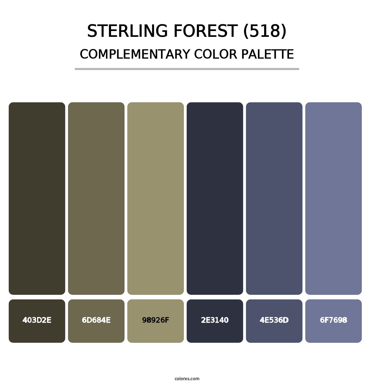 Sterling Forest (518) - Complementary Color Palette