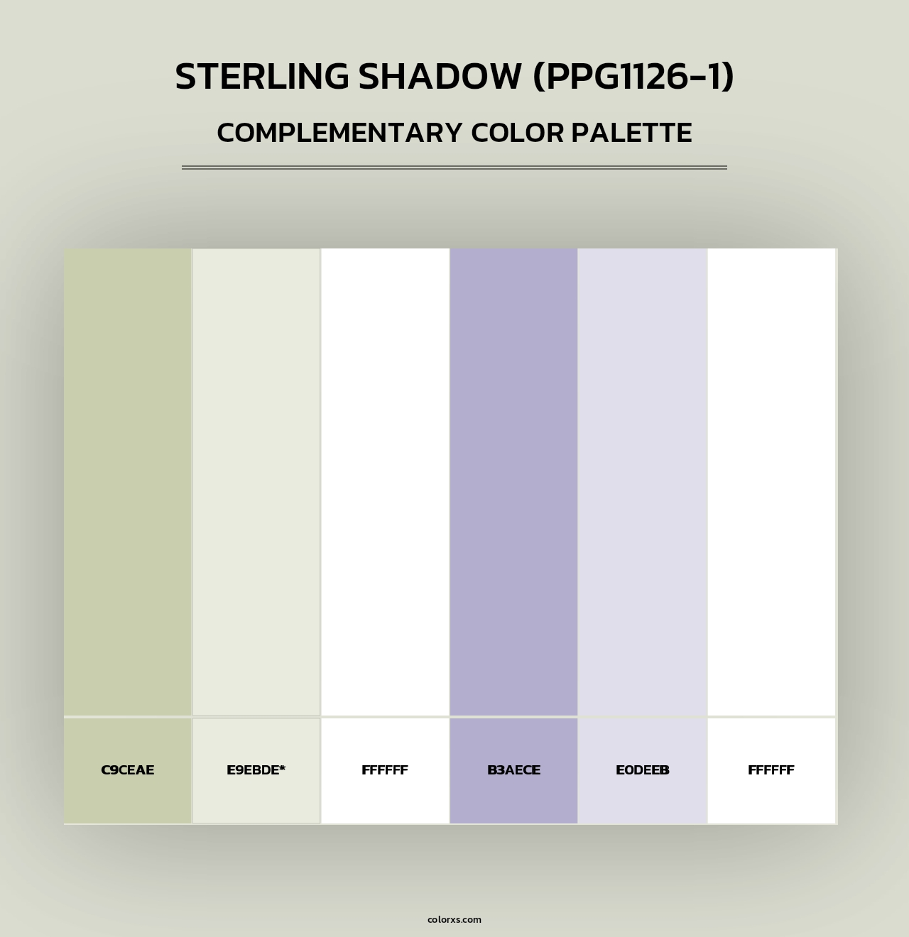 Sterling Shadow (PPG1126-1) - Complementary Color Palette
