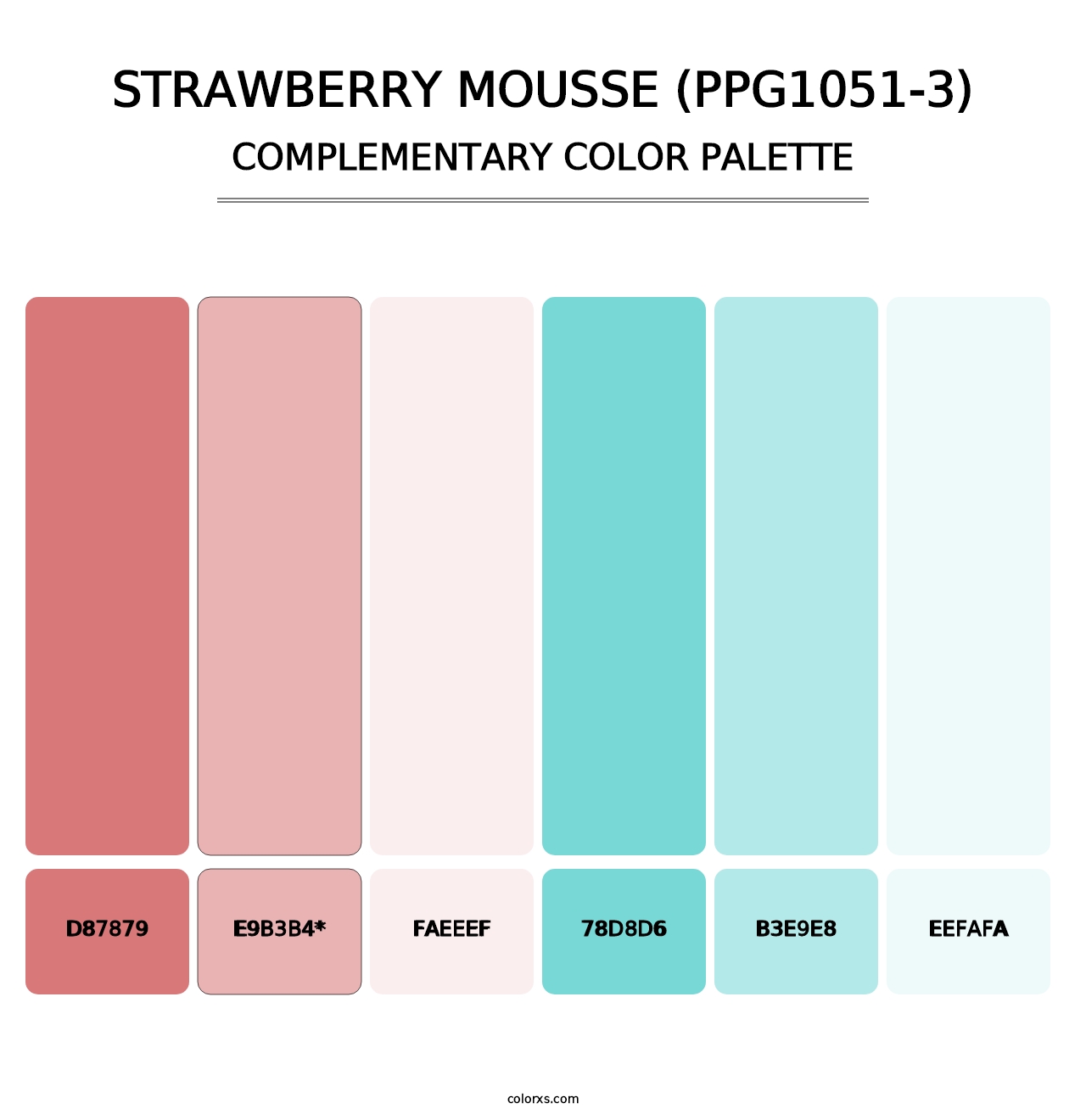 Strawberry Mousse (PPG1051-3) - Complementary Color Palette