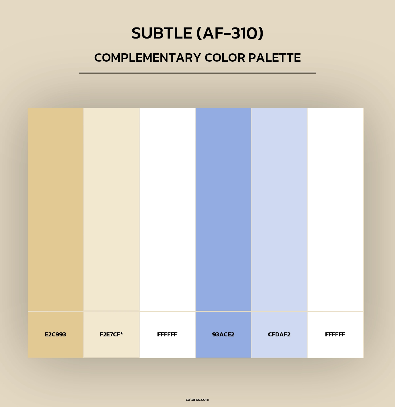 Subtle (AF-310) - Complementary Color Palette