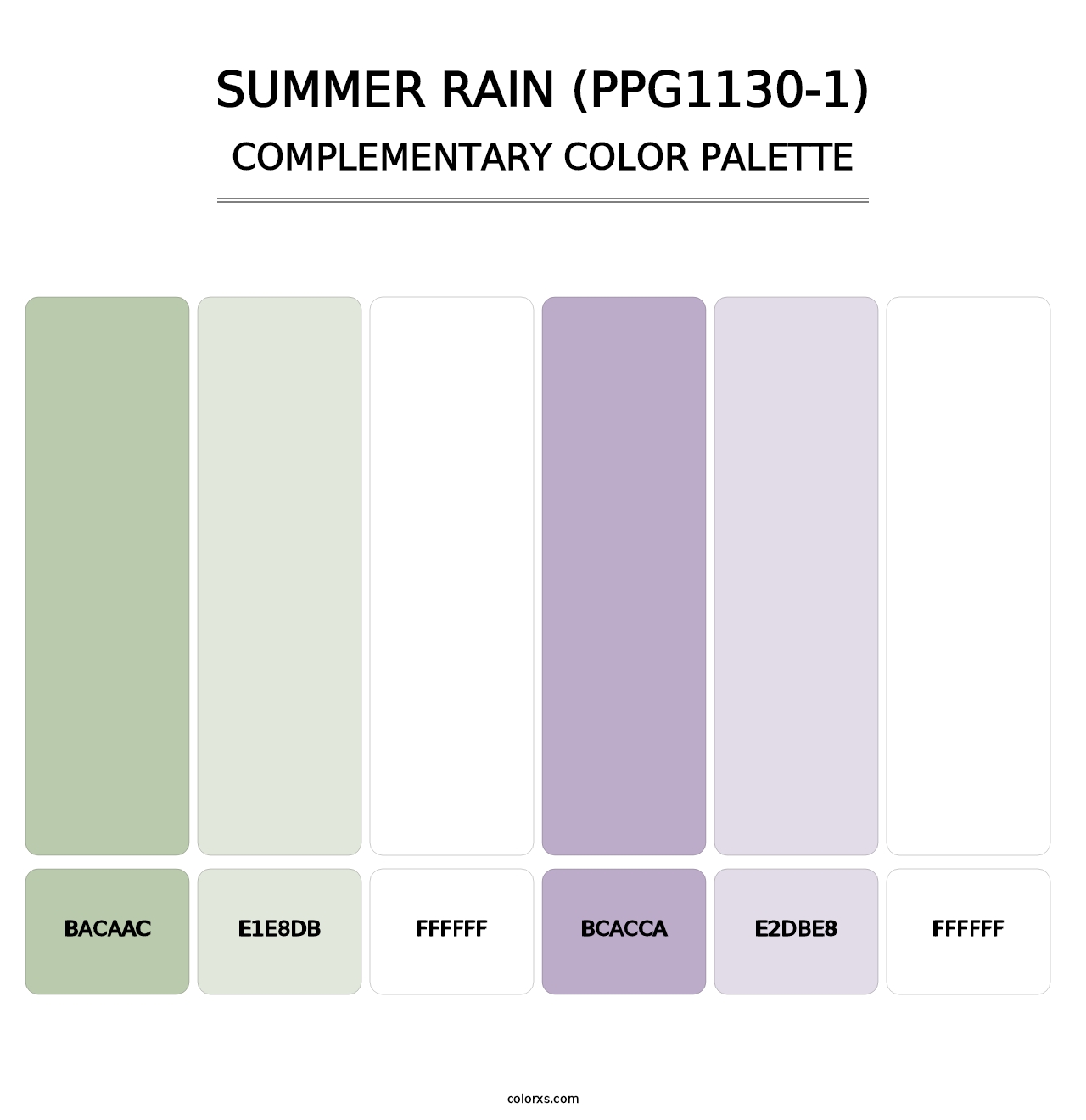 Summer Rain (PPG1130-1) - Complementary Color Palette