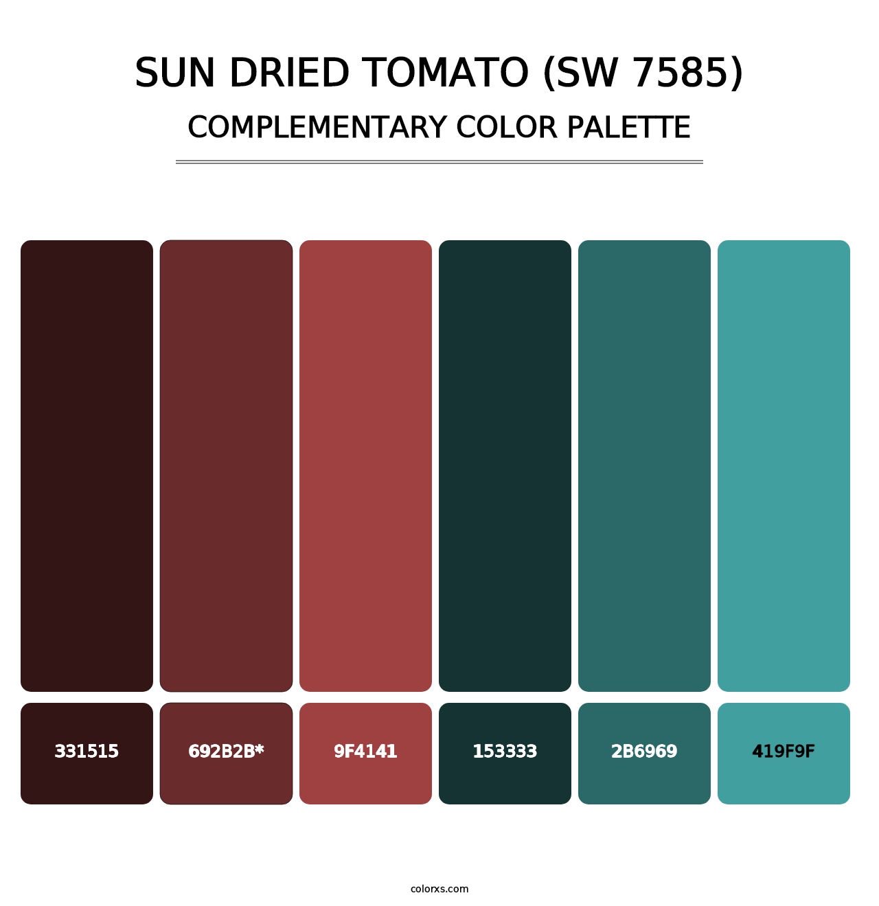 Sun Dried Tomato (SW 7585) - Complementary Color Palette