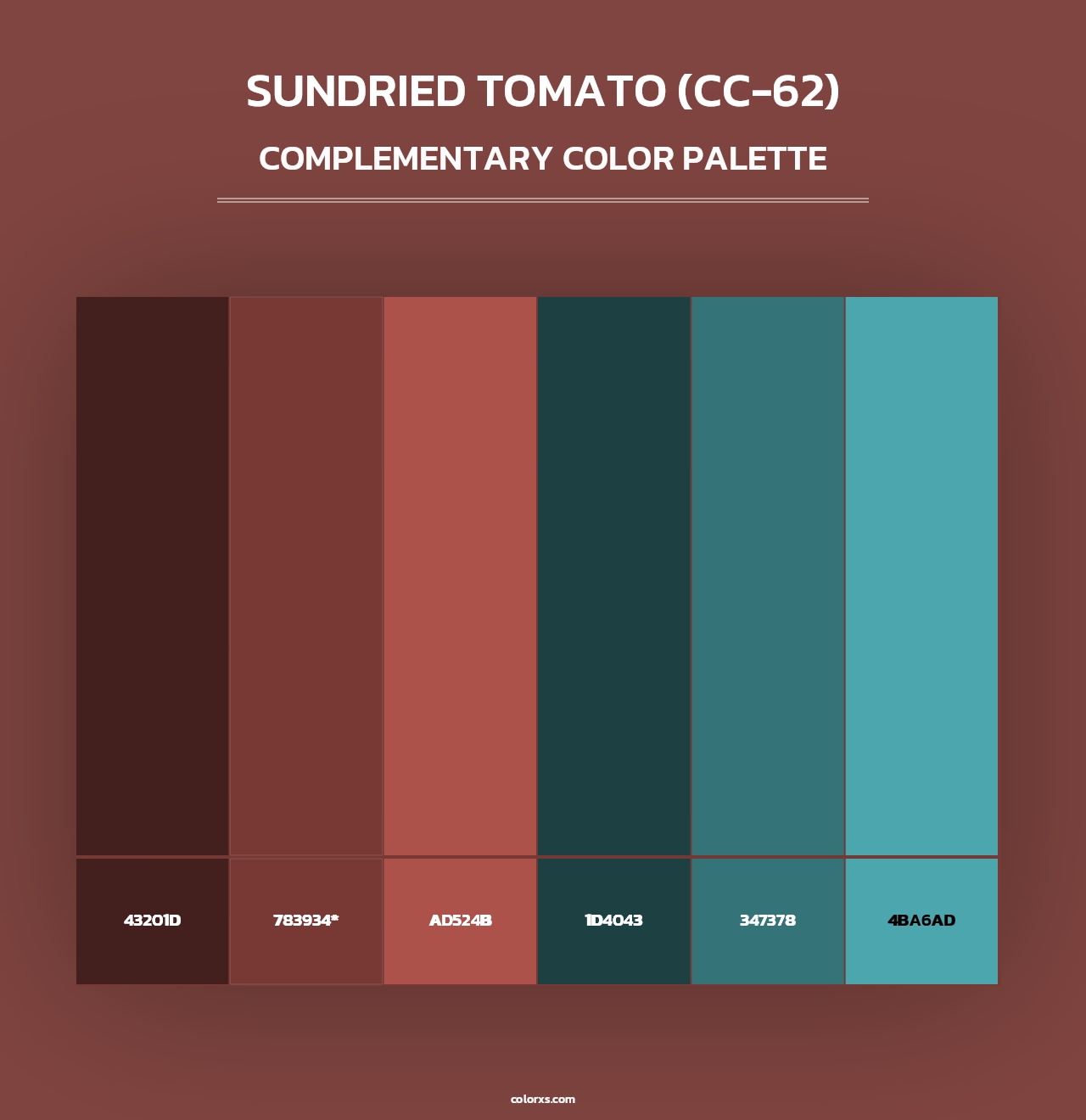 Sundried Tomato (CC-62) - Complementary Color Palette