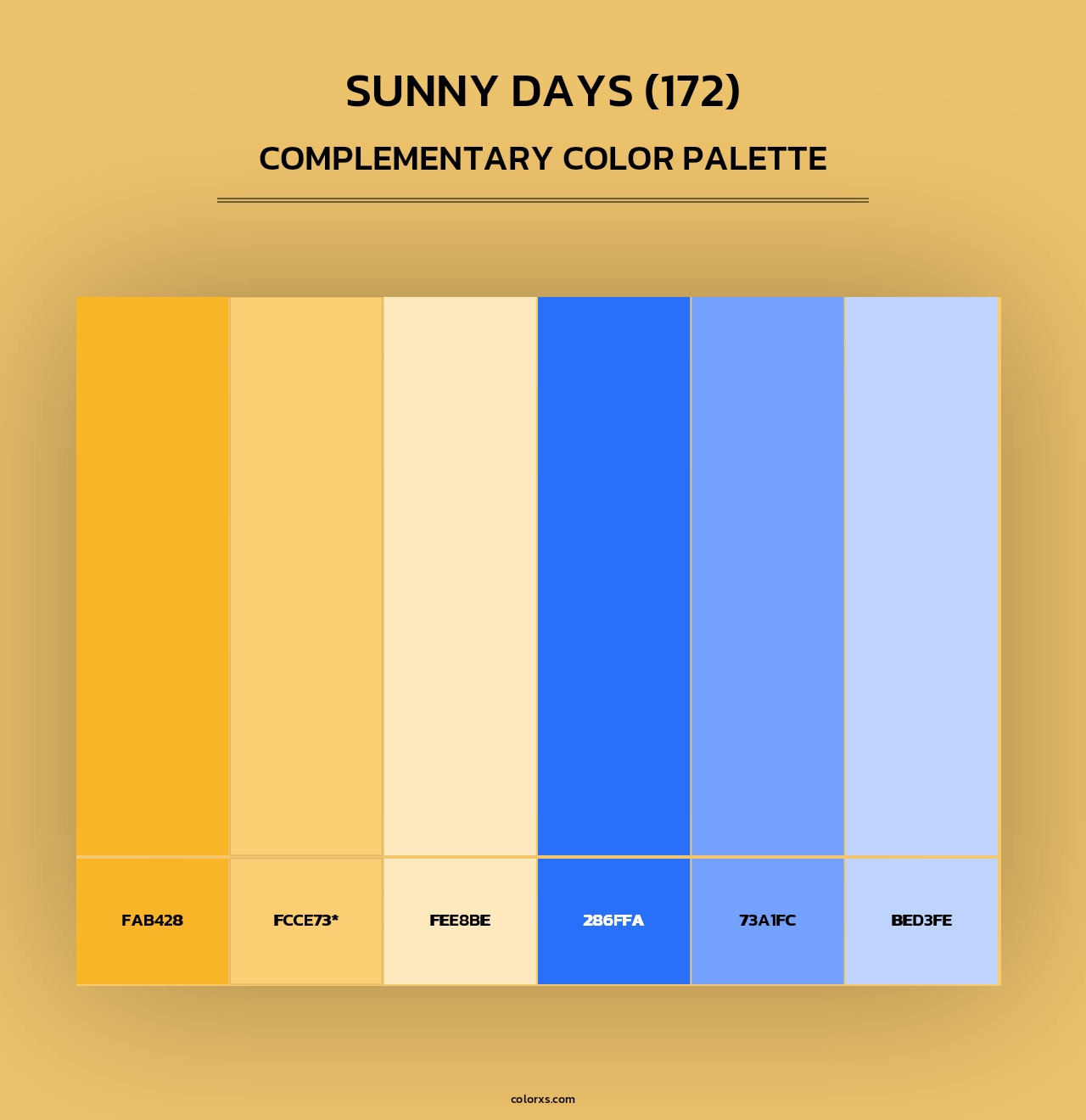 Sunny Days (172) - Complementary Color Palette