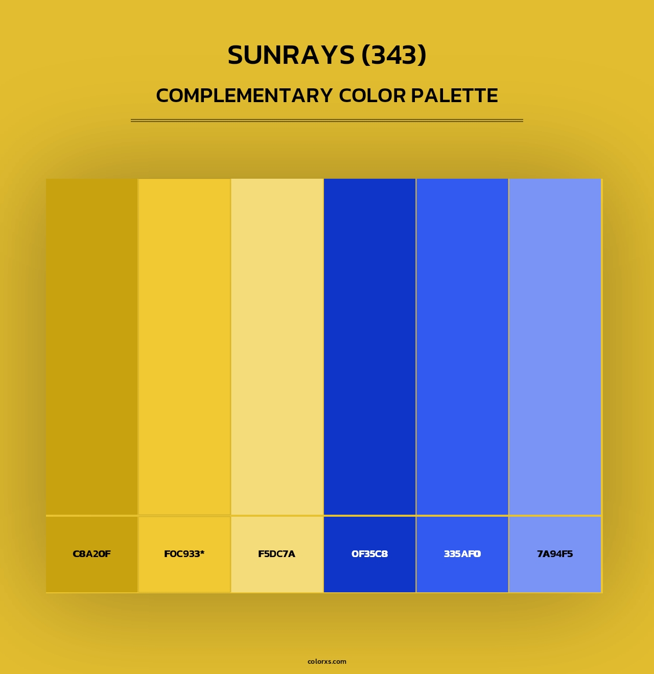 Sunrays (343) - Complementary Color Palette