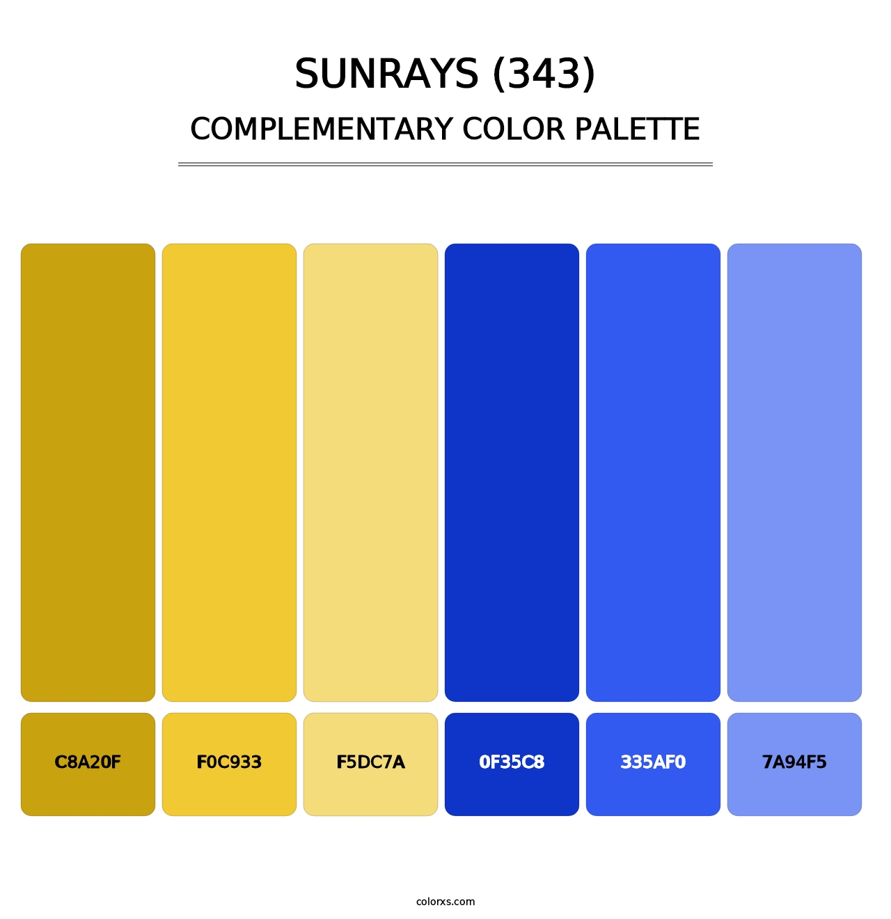 Sunrays (343) - Complementary Color Palette