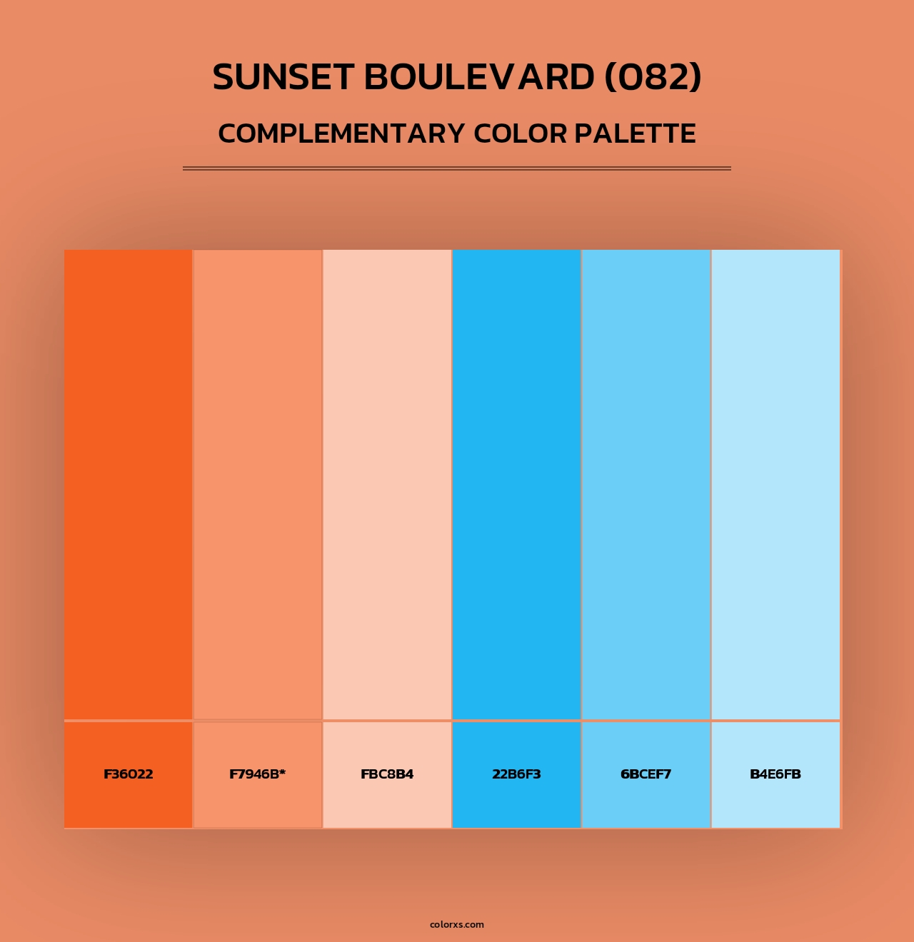 Sunset Boulevard (082) - Complementary Color Palette