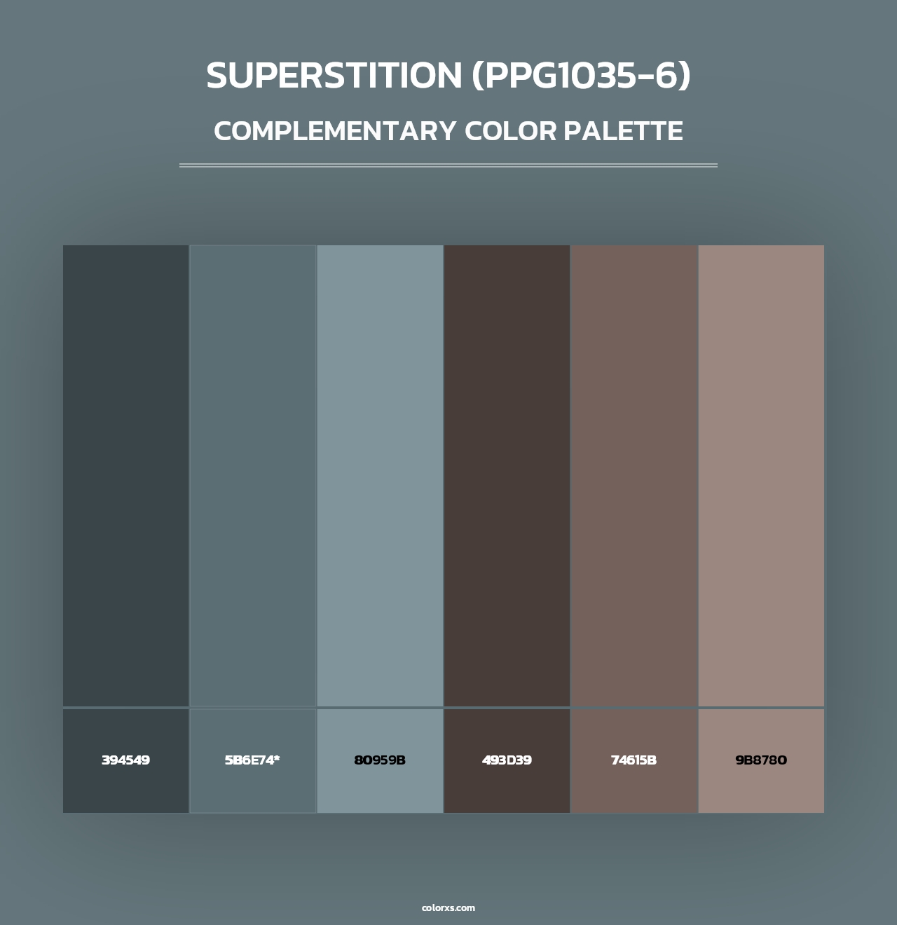 Superstition (PPG1035-6) - Complementary Color Palette