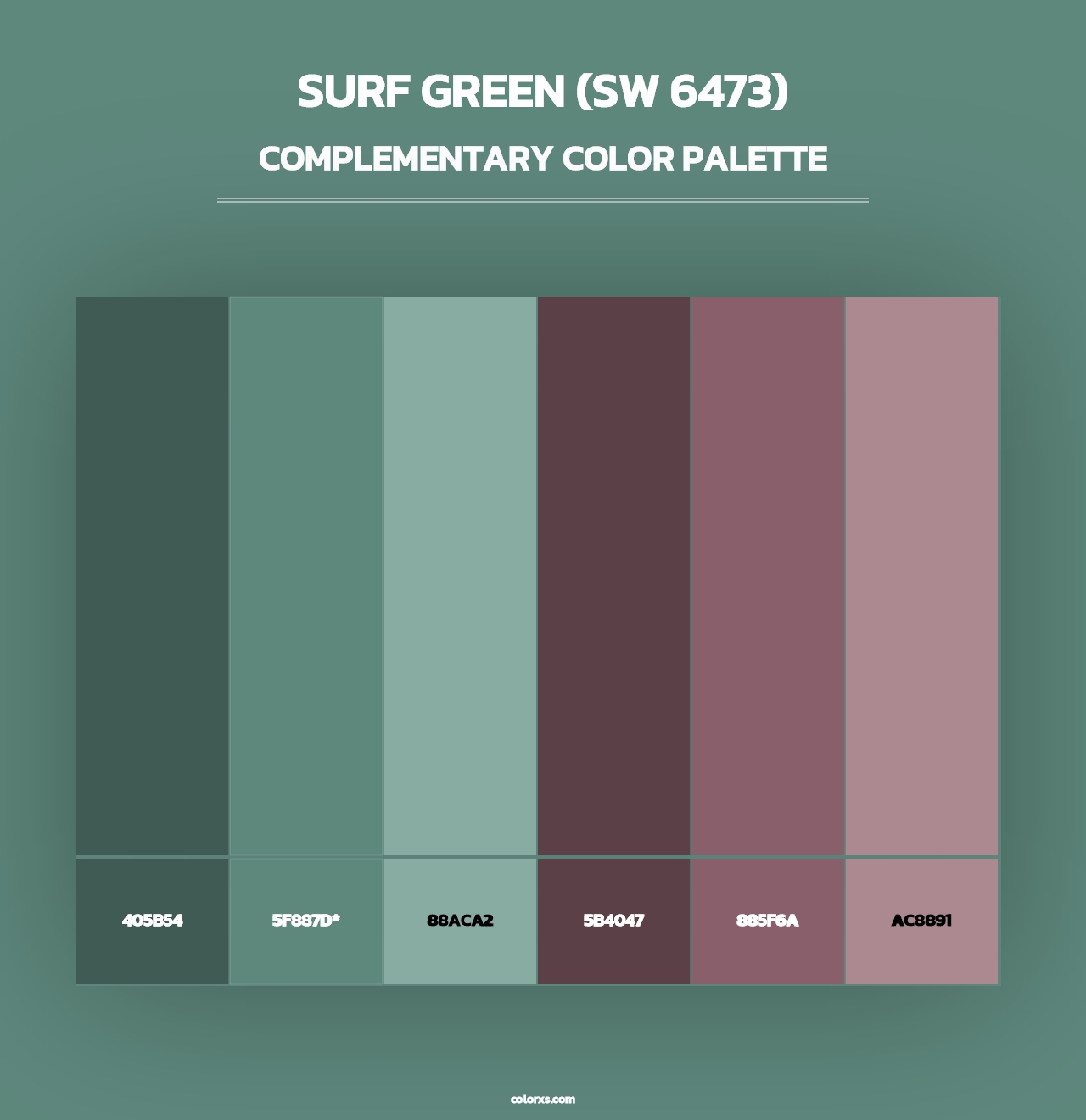 Surf Green (SW 6473) - Complementary Color Palette