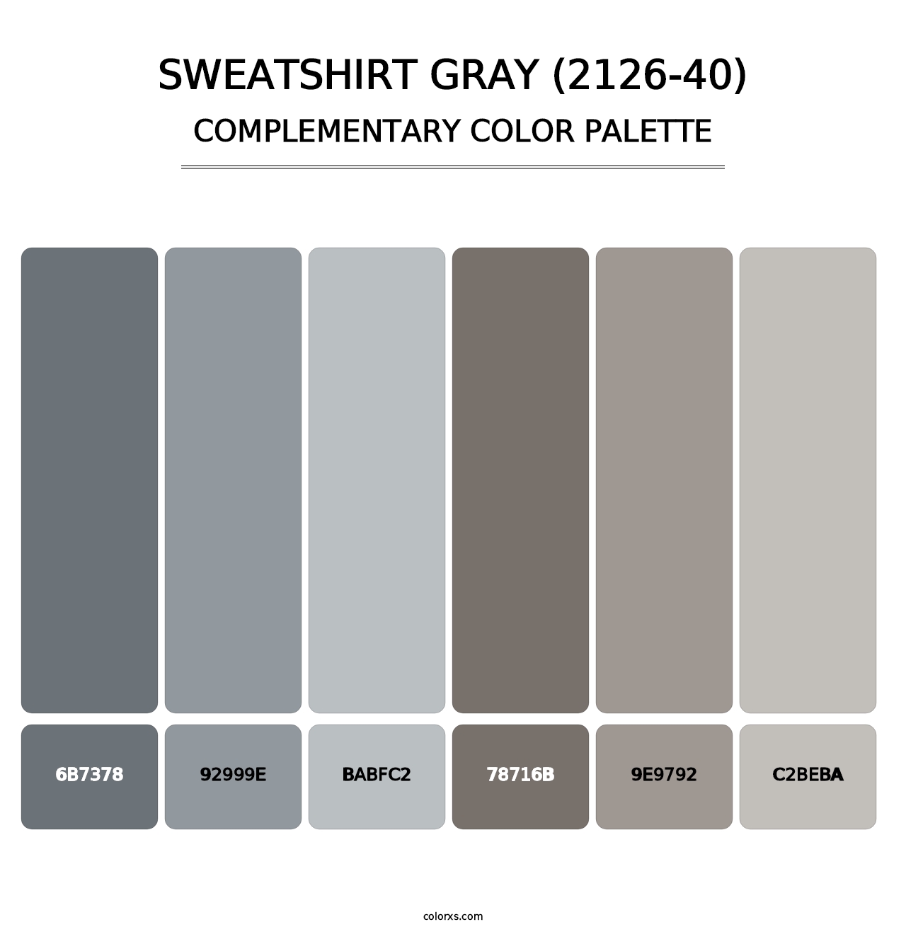 Sweatshirt Gray (2126-40) - Complementary Color Palette