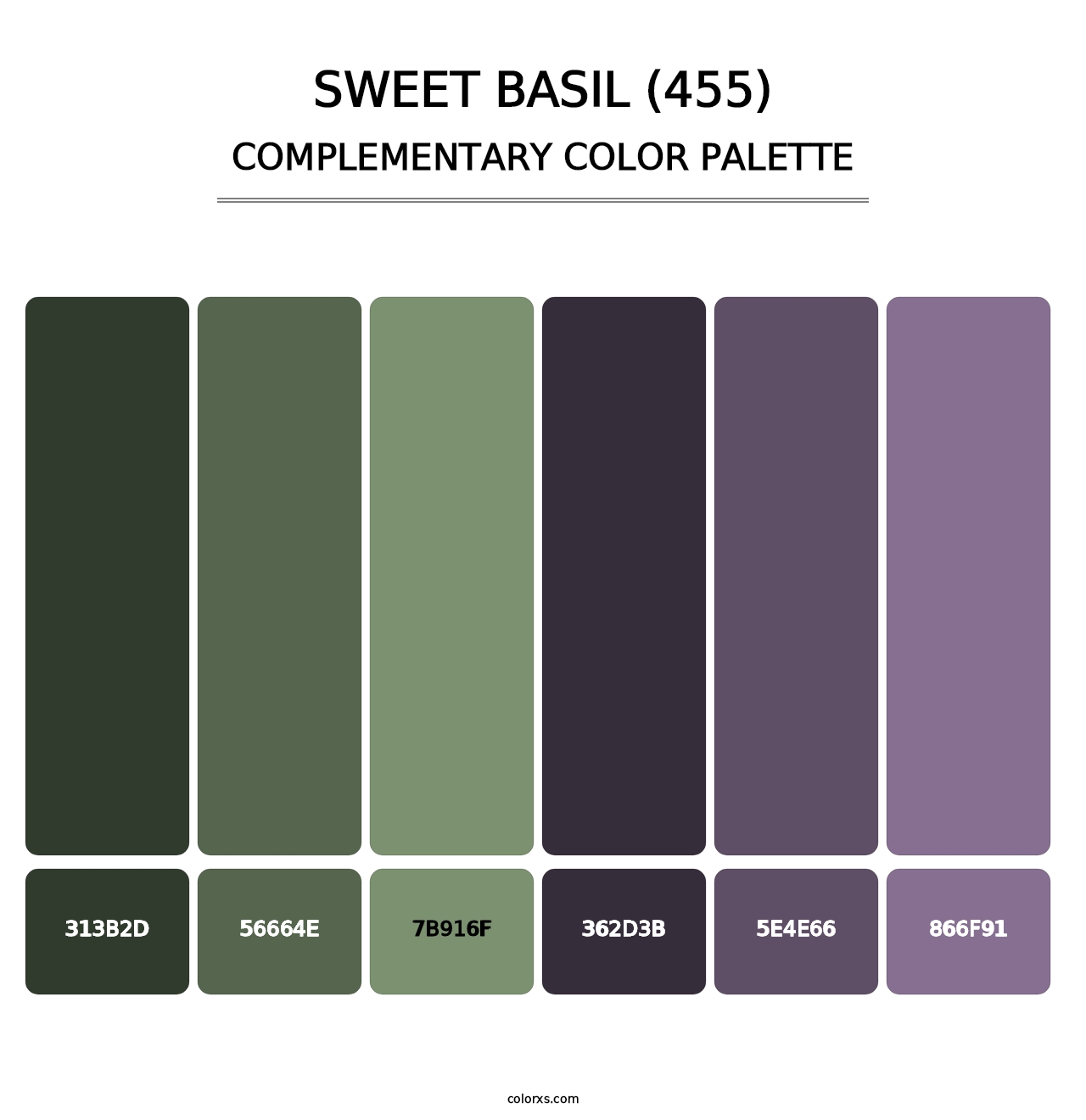 Sweet Basil (455) - Complementary Color Palette