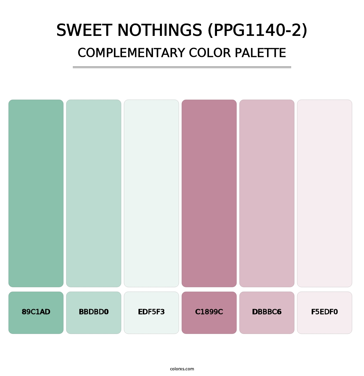 Sweet Nothings (PPG1140-2) - Complementary Color Palette