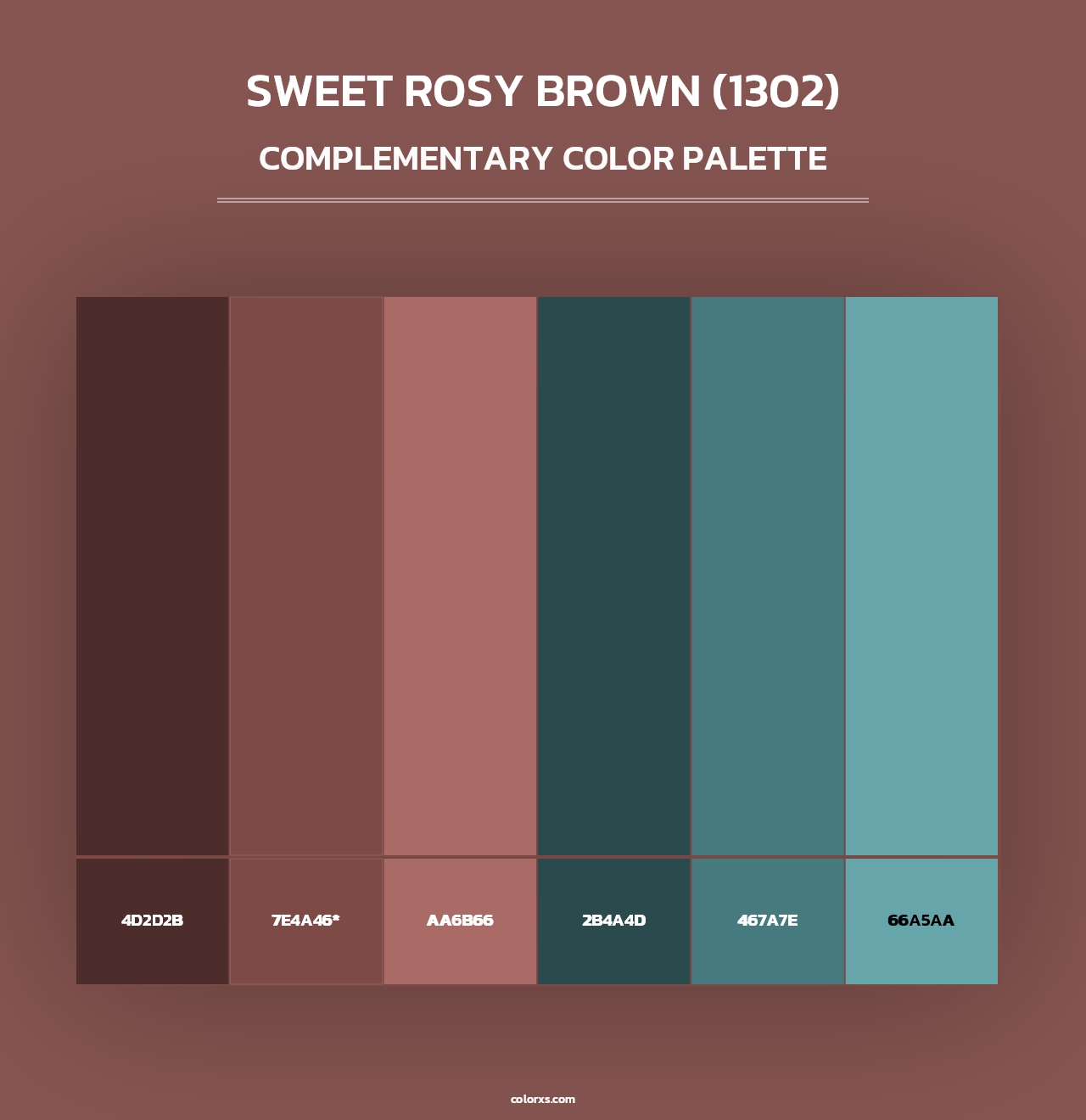 Sweet Rosy Brown (1302) - Complementary Color Palette