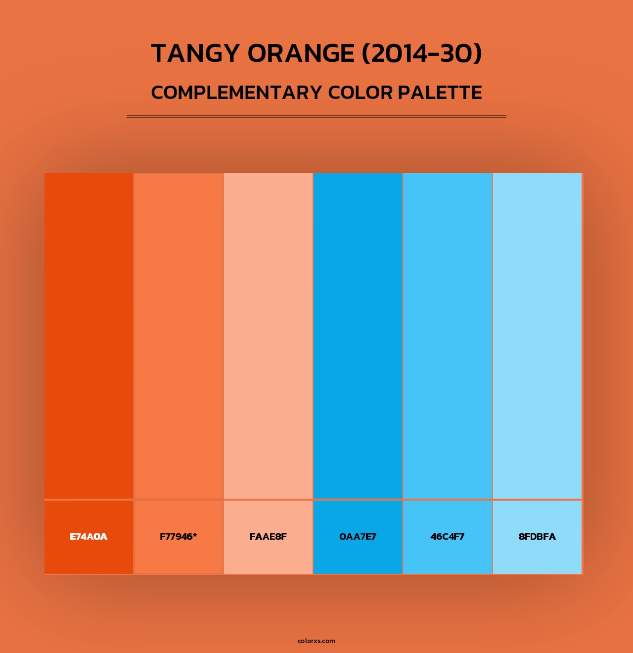 Tangy Orange (2014-30) - Complementary Color Palette